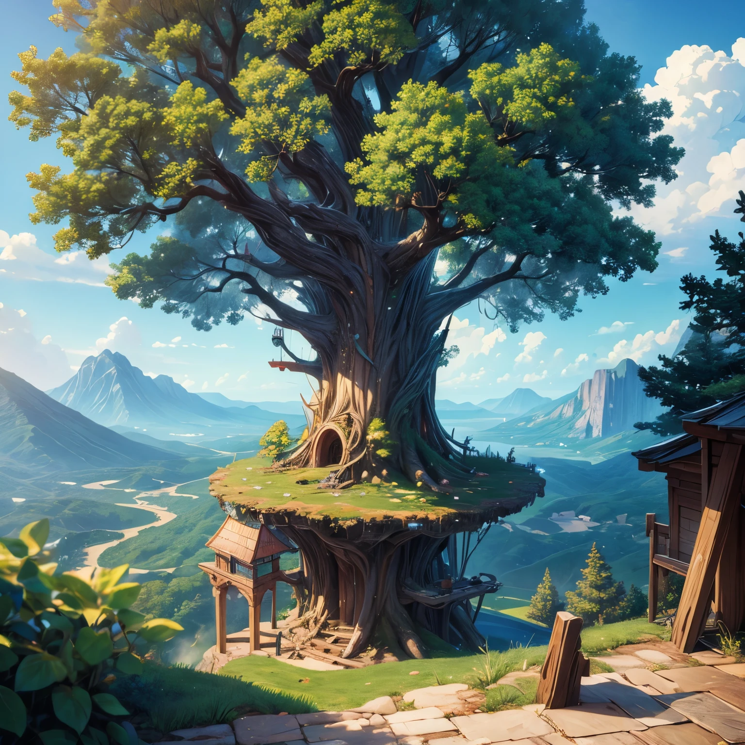 (((Masterpiece))), best quality, ultra-detailed CG unity 8k wallpaper, treehouse
