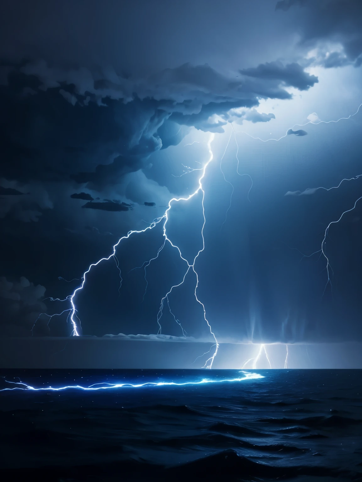 Lightning, storm, blue lightning, special effects, particles