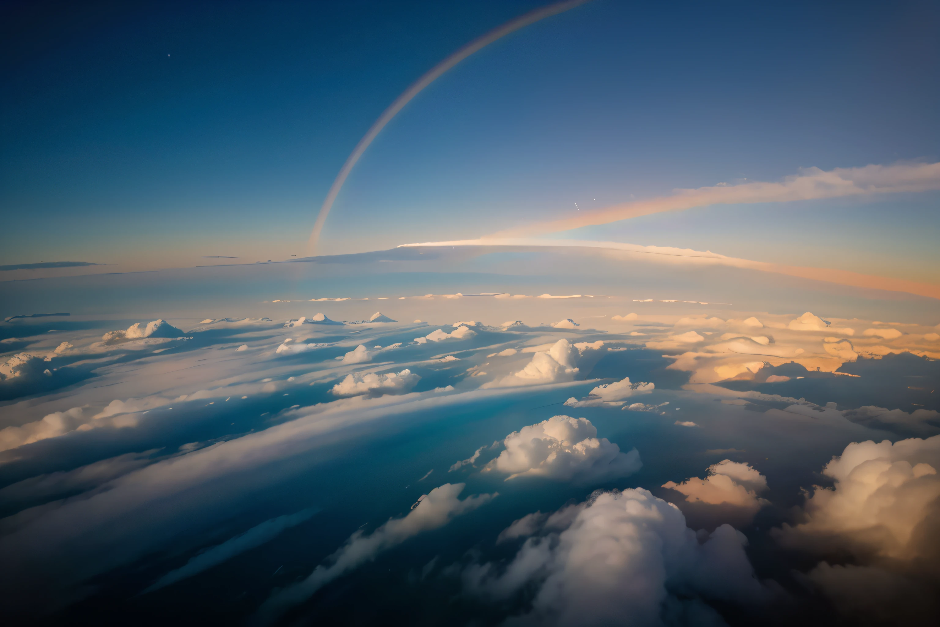 An amazing phenomenon called Circumhorizontal Arcs - lively, Horizontal bands appear in the sky due to ice crystals in cirrus clouds.. The main subject of this image is the display of bright colors., It's like a rainbow stretching across the sky.. This stunning photo showcases the perfect combination of pastel hues., Create a mesmerizing and ethereal effect.. The impeccable quality and mesmerizing beauty of this natural wonder makes it truly mesmerizing..