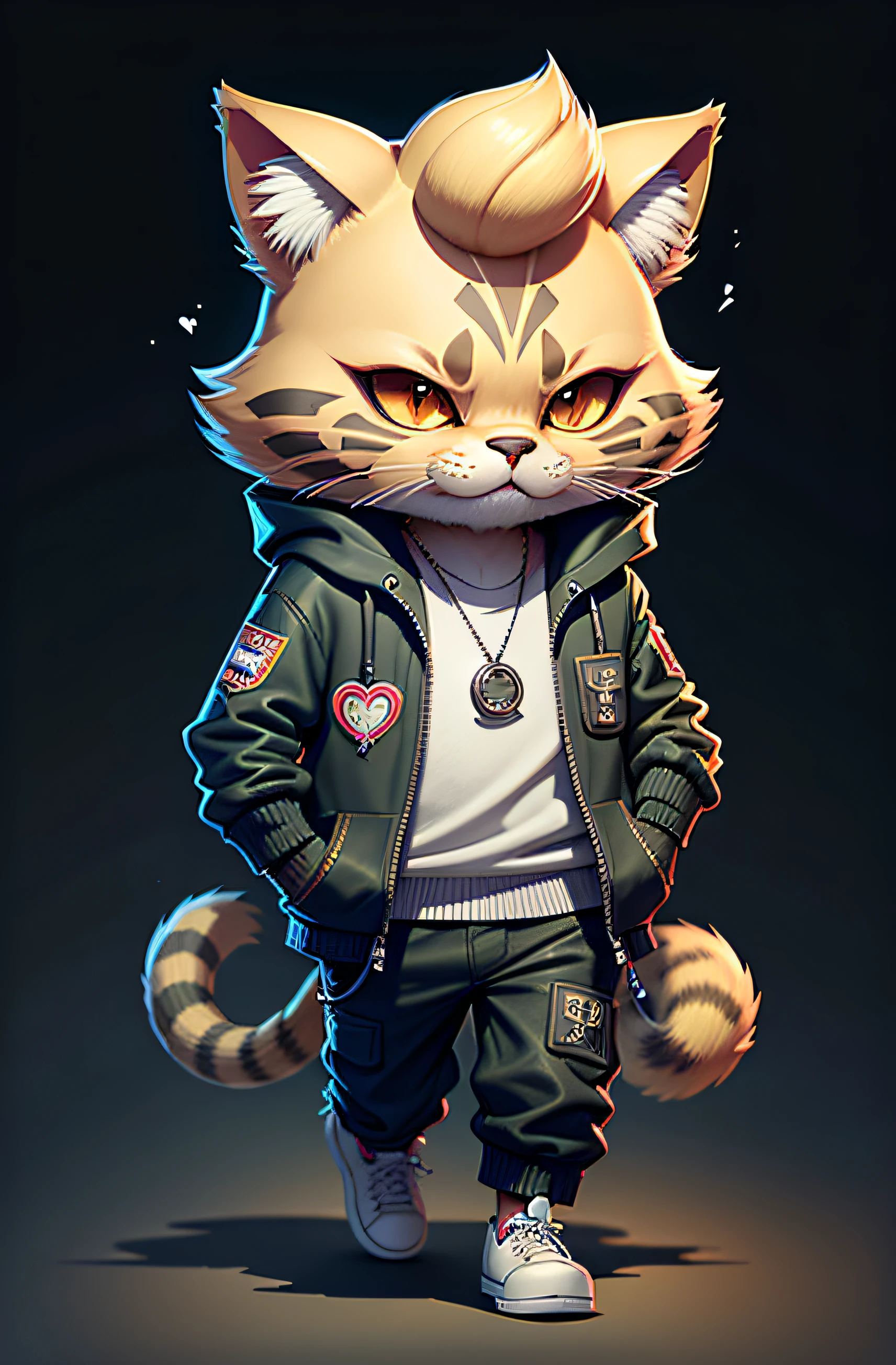 a c4tt4stic,cat, dressed in fashionable clothes, walking down the catwalk, professional modeling poses