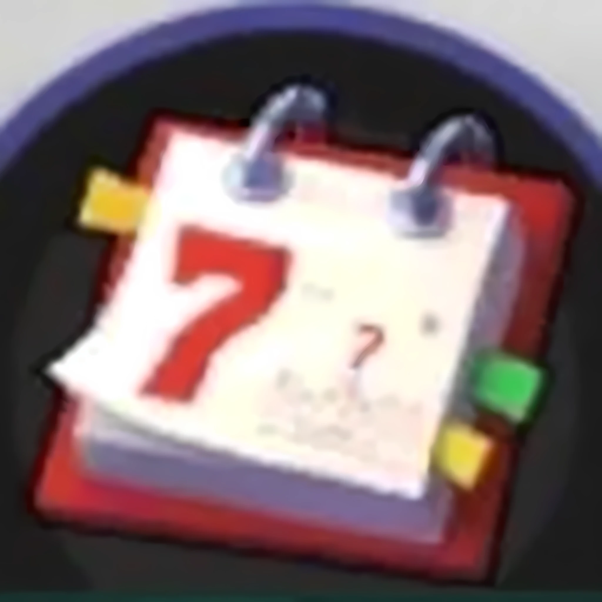 7 day calendar，white paper page，red back panel，Colored labels，2 rings to fasten
