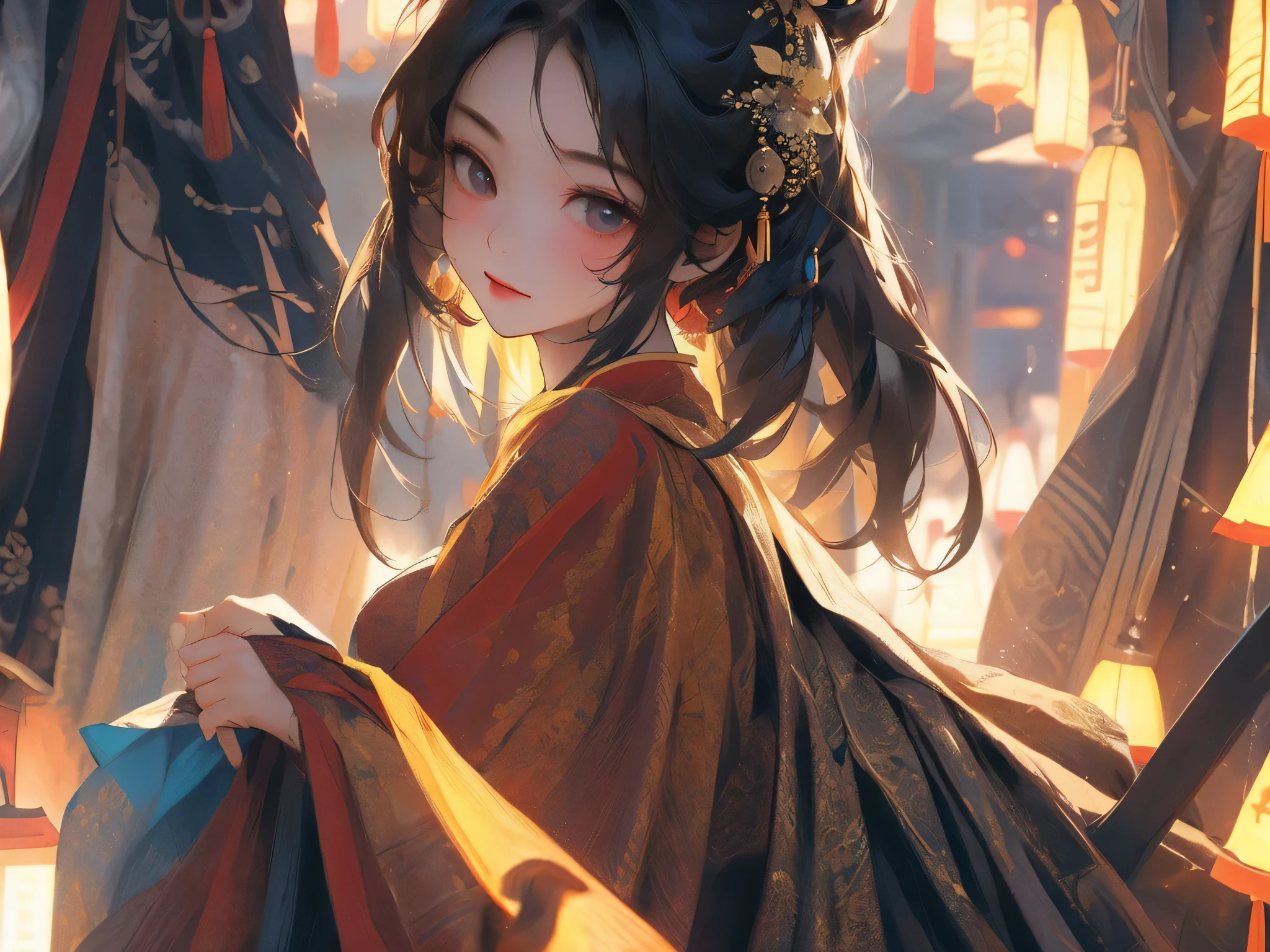 , masterpiece, best quality, 1 girl,alone,Chinese cloth,Chinese style,glow,