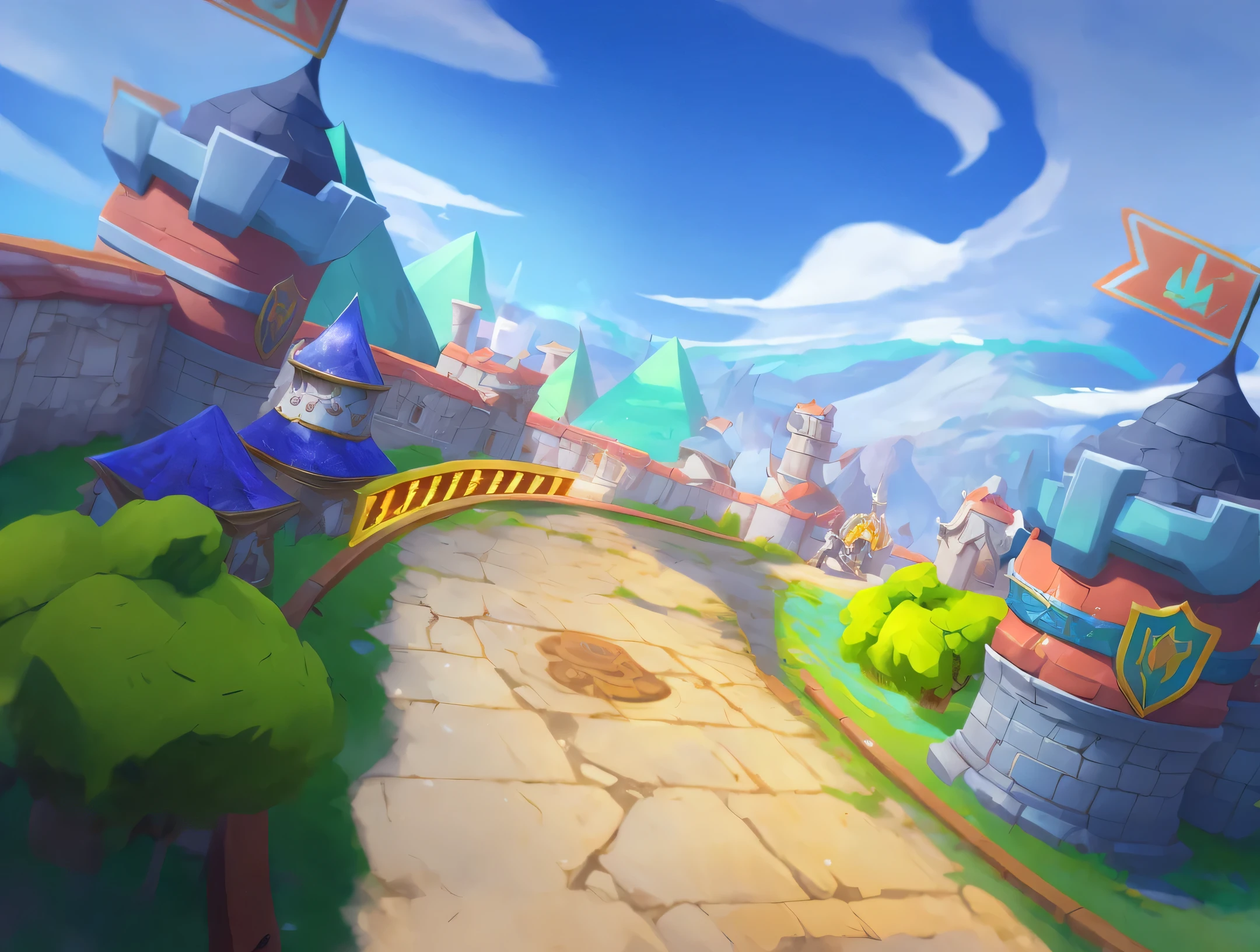 Close-up on the road near the castle,Racing lane,breeze background,Anime city scene, anime landscape concept art, Anime style cityscape, anime background art, HD anime city landscape, concept art, Decorative art transcends anime aesthetics, street background, anime concept hdr anime macmanus, Realistic anime 3D style, landscape game concept art, Random background scenes,,4K,8K,ultra high definition街景奥丁之石arena background,Kingdom of Light background,Mobile game background,Mobile game art,arena background,Stylized game art,game illustration,Magic battlefield background,castle background,Magic battlefield background,,Game background,4k,8k,ultra high definition