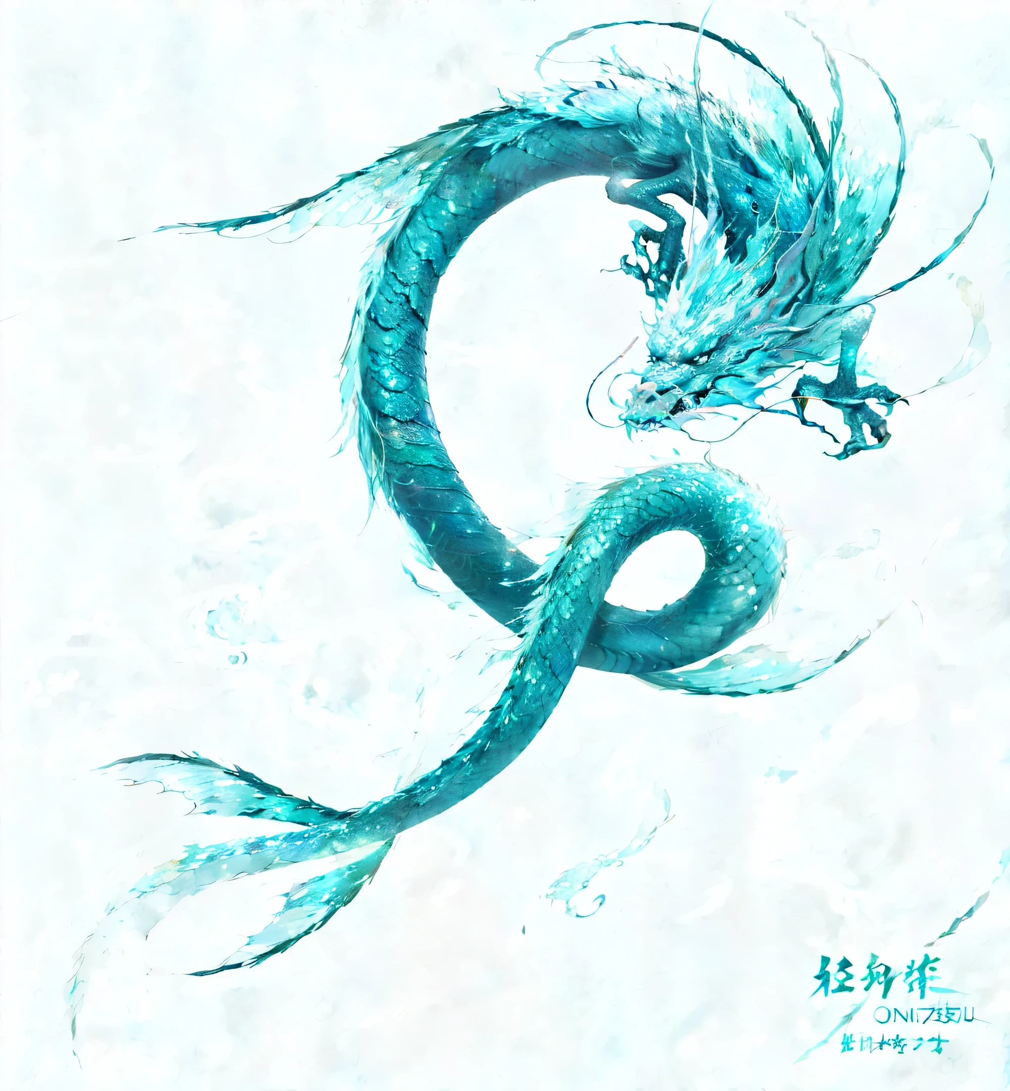 a close up of a blue dragon with a black background, water dragon, serpentine water monster, cyan chinese dragon fantasy, water elemental, sea serpent, asian female water elemental, water element, aquatic creature, water demon, luminous water elemental, iridescence water elemental, sea dragon, ethereal eel, mizutsune, jellyfish phoenix dragon