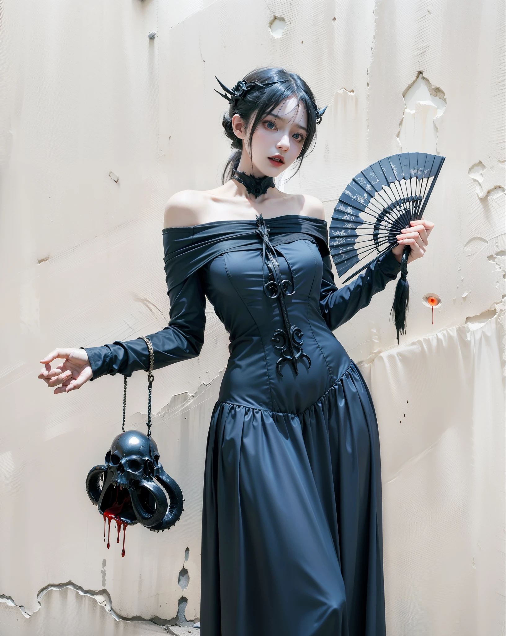 beautifully,Picture of box full of swords,wing, succubus theme,fallen angel,Excellent,scary,secret horror,tentacle,have eyes,uncanny valley effect,little beast blood moon,skull skeleton,vampire,Hellfire,female devil,Swarovski crystals,vampire公主,Frost Armor,wear gloves,Wear a long skirt