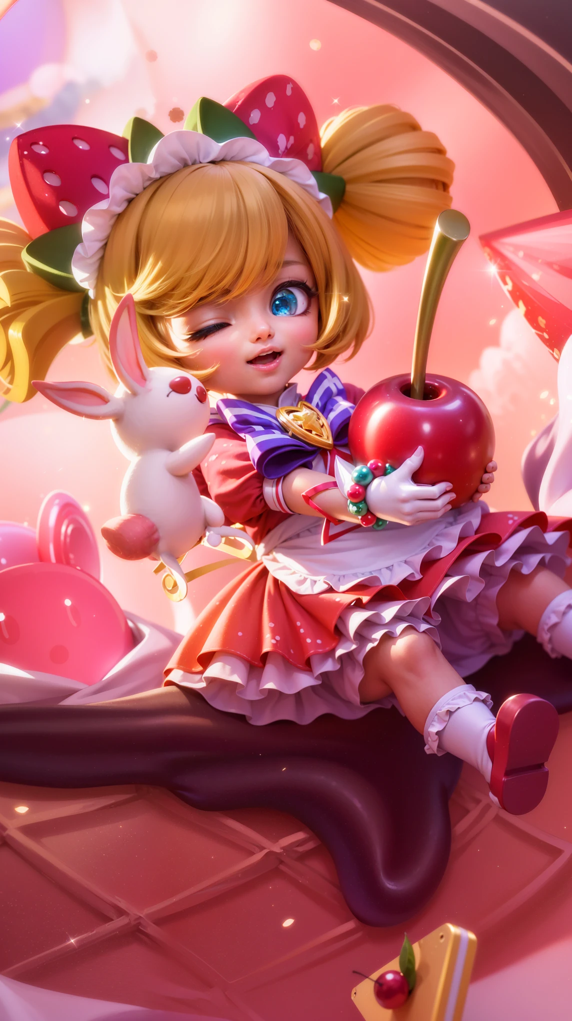 (8k, RAW photo, photorealistic:1.25) ,( lipgloss, eyelashes, gloss-face, glossy skin, best quality, ultra highres, depth of field, chromatic aberration, caustics, Broad lighting, natural shading, looking at viewer with a serene and goddess-like happiness, change from mobile legend game, black hair, red eyes, red ribbon, red kimono outfit, dynamic pose, outer space, relisem, 4k, hd, 1080p, smile.