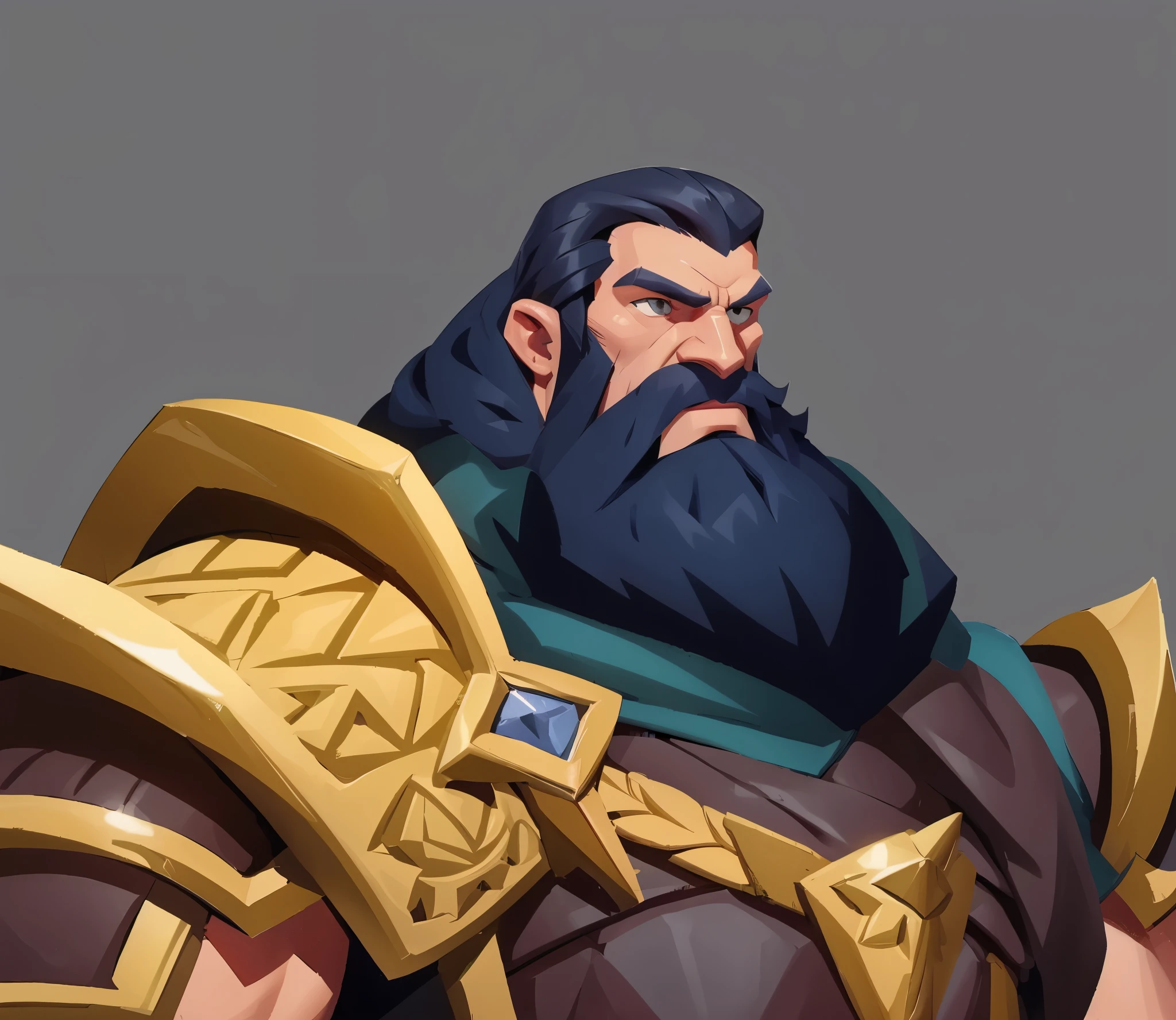 concept art, european cartoon, game character design, 1 person, solo, 4 look, detailed face, detailed eyes, black beard, detail, eyes, eyes, mature male, male focus, beard, armor, muscular man, full body, Black hair, short hair, muscular, old, middle-aged man, strong, red cloak, shoulder armor, breastplate, armor, standing, big nose, black hair, holding a big sword, a huge sword