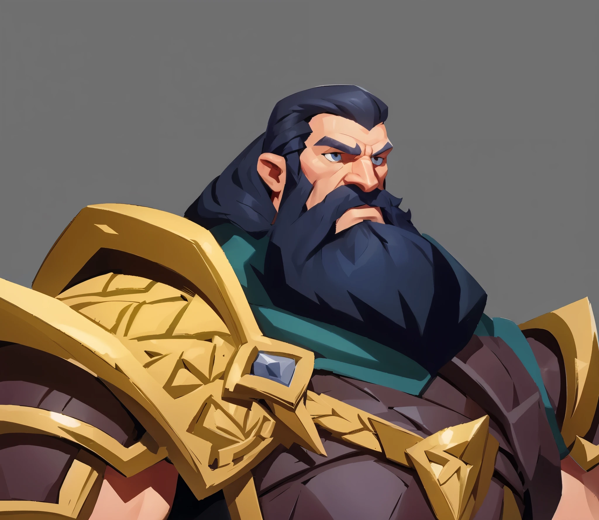 concept art, european cartoon, game character design, 1 person, solo, 4 look, detailed face, detailed eyes, black beard, detail, eyes, eyes, mature male, male focus, beard, armor, muscular man, full body, Black hair, short hair, muscular, old, middle-aged man, strong, red cloak, shoulder armor, breastplate, armor, standing, big nose, black hair, holding a big sword, a huge sword