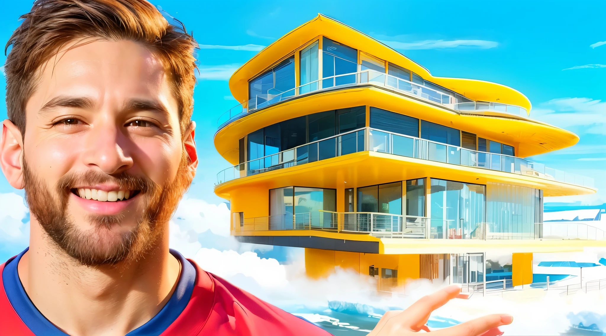 arafed image of a man with a beard and a beard in front of a building, messi as a viking, messi, youtube thumbnail, 🌻🎹🎼, lionel messi, 🕹️ 😎 🔫 🤖 🚬, 🪔 🎨;🌞🌄, highly rendered!!, 3840x2160, same design, 16k resolution, with expression, realistic image, hyper realistic image
