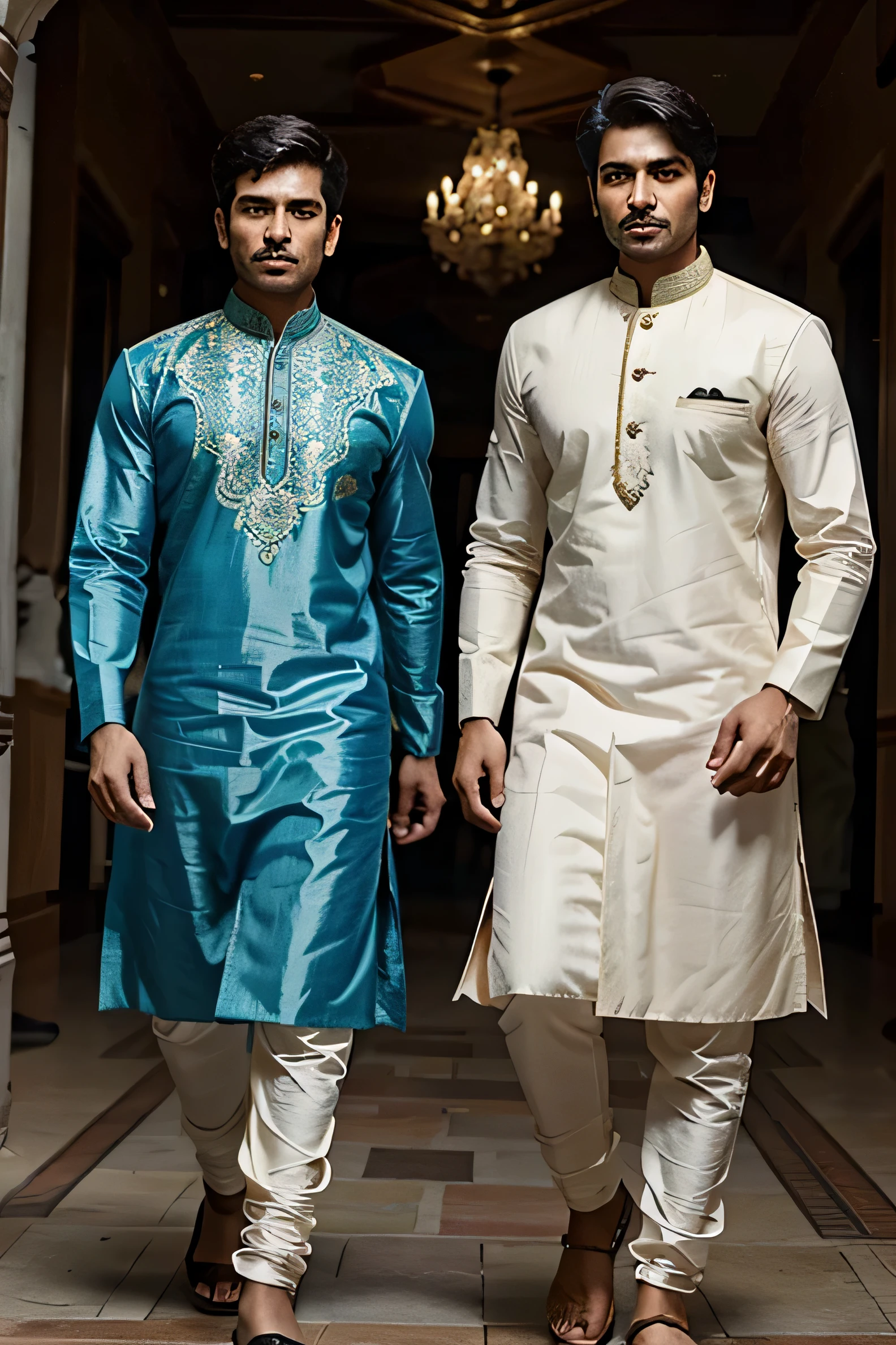 indian group of men in ethnic sherwani and kurta, ultra realistic\