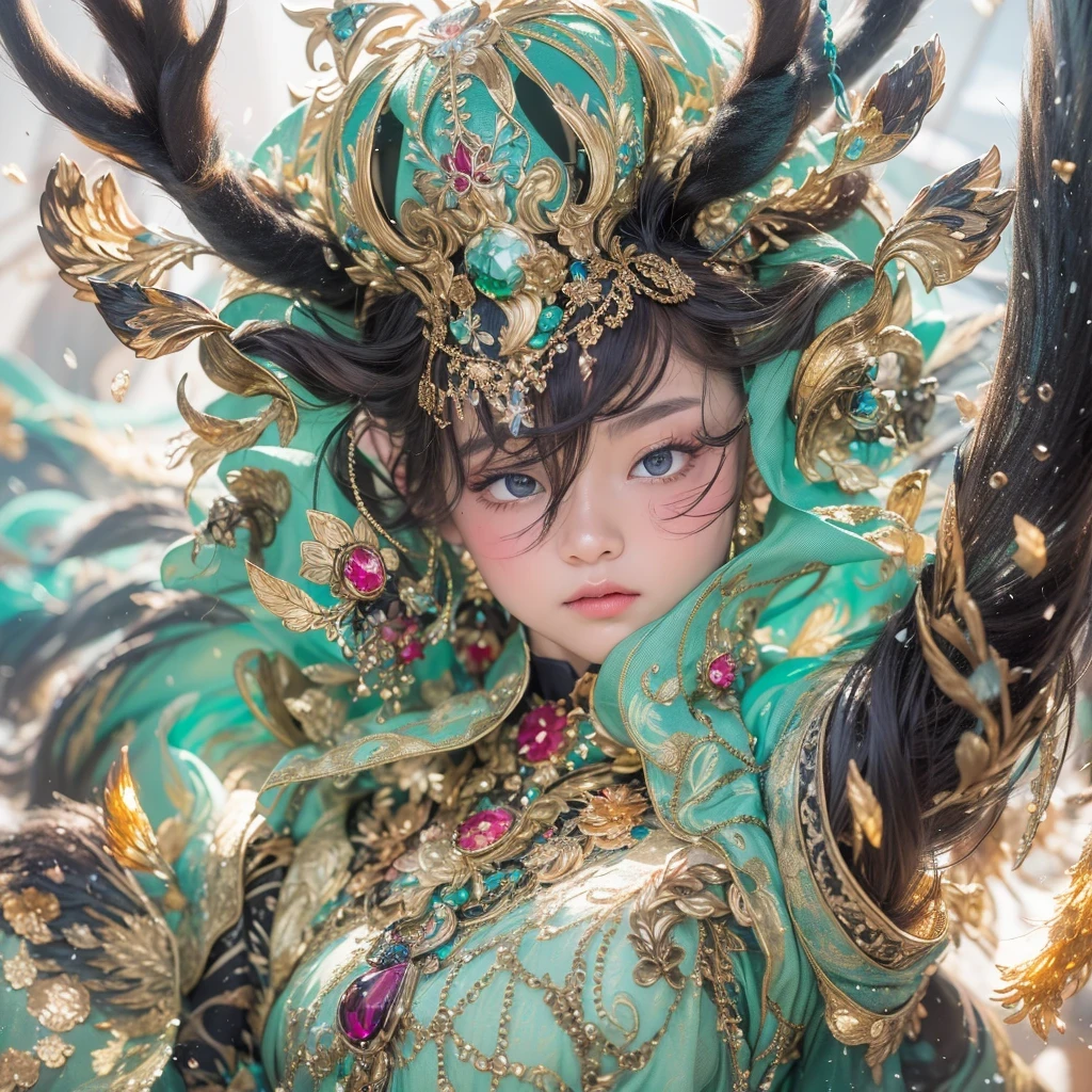 deer角飞天九尾浅蓝天师火焰毛deer星,novel,Torch Night Black Gold Orange Snake Print Silk Trousers,Rouge Diamond Tulle Sheer Lizard Print,Fat girl flying in space in the snow 1:900 miniatures,Front view,pure transparency,put on boxing gloves,佩戴金框反Light太阳镜,Panoramic super wide angle,very happy,Authentic and delicate texture,Strong visual impact,super detailed,dream girl,delicate face型,beautiful eyes,Hair floating in the air, cherry style,Zhou Xiaotong,crystal clear,Good sense of perspective,Light影效果,16KLight滑,surface reflected Light,flowing black hair,Water Goddess 32K,complicated,grace,Very detailed,Gorgeous,digital photography,Autumn Cowboy Shooting,Surrealism,broken ruby,defeat magic,Water magic entanglement,(masterpiece,Light,beautiful eyes:1.2),high dynamic range,void 5 energy storm,(china 1 girl,black eyes:1.5),rouge skin,发Light的皮肤,(sit on stone:1.5),delicate face,black hair,穿上Gorgeous金色铠甲,take off shoulders,deer,short skirt,beautiful golden armor,it'it'It's raining,beautiful,Don't look at the audience,Turn your back to the camera,masterpiece,side,side portrait close-up