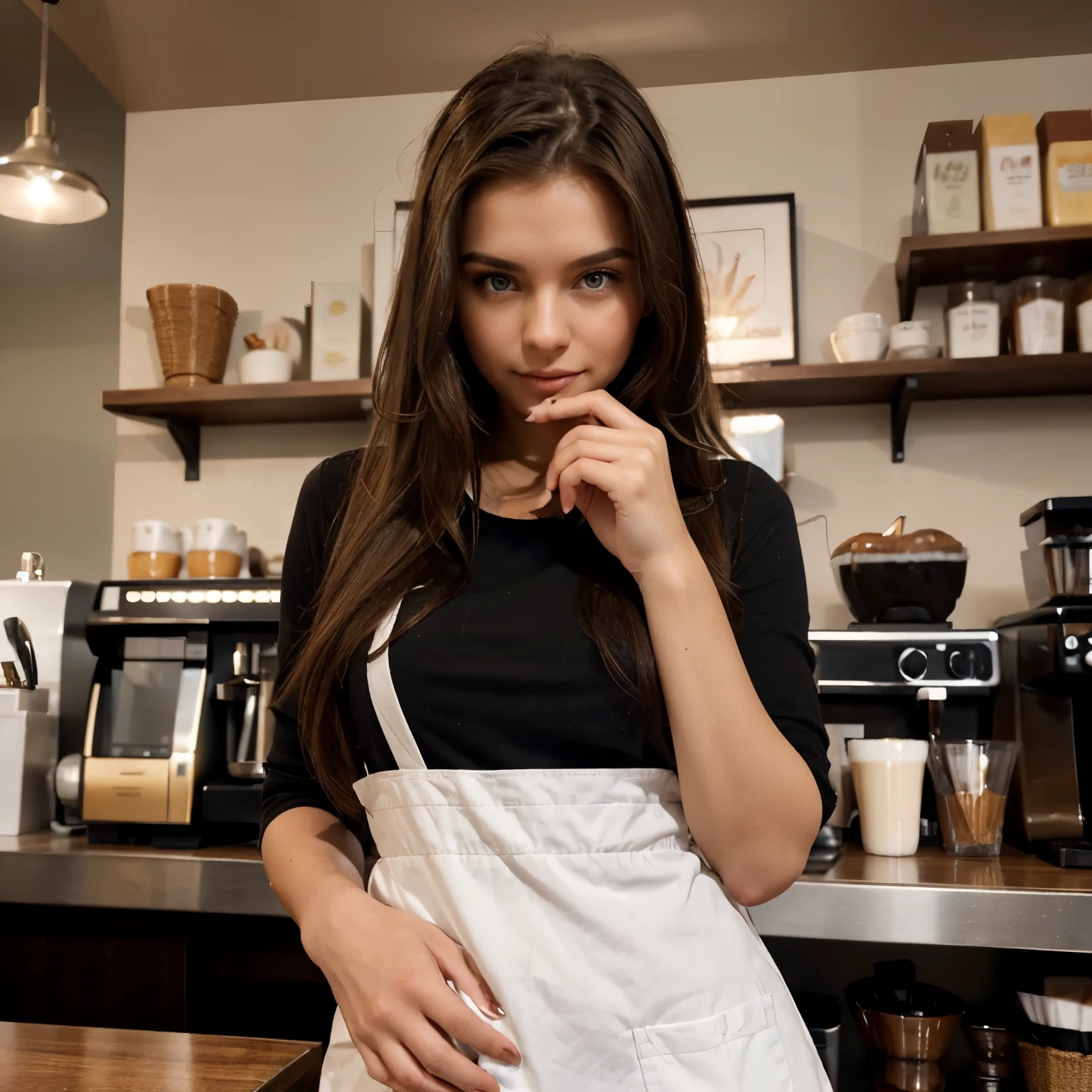 Albanian, girl, long brown hair, blue eyes, Brunette, Coffee, Barista's office, Apron, Morning routine, Casual attire, Alone time, Espresso machine, Cozy atmosphere, Refreshment, Hand modeling perfection, Flawless hand aesthetics, Hand care excellence, Perfectly manicured hands,Ideal hand appearance, Hand beauty standards, Hand photography tips, Hand pose techniques, Hand skincare secrets, Nail grooming perfection