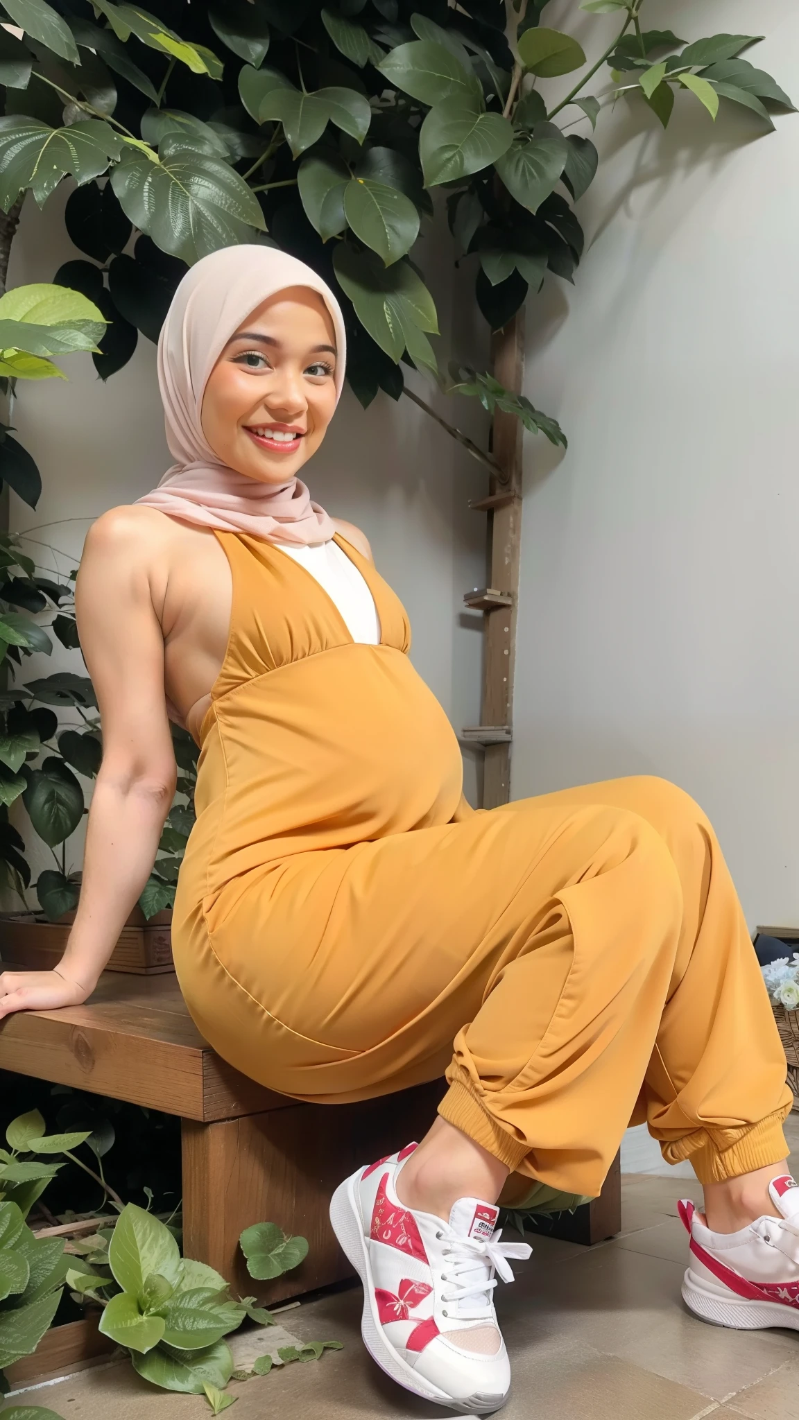 SMILE Straddling Big ass ((SAGGY BREASTS)), BODYBUILDER TEEN SMILE (HIJAB), (ROSE PANTIES PATTERN FLOWERS), NAKED AT FOREST & SMALL BOOTY, (THIN TINY TITS), ((FLAT CHEST)), NAKED BOXER LIGHT YELLOW, High Sneakers, GREEN, RED, YELLOW & BLUE, ORANGE, METAL, heavy pregnant, Long Dress