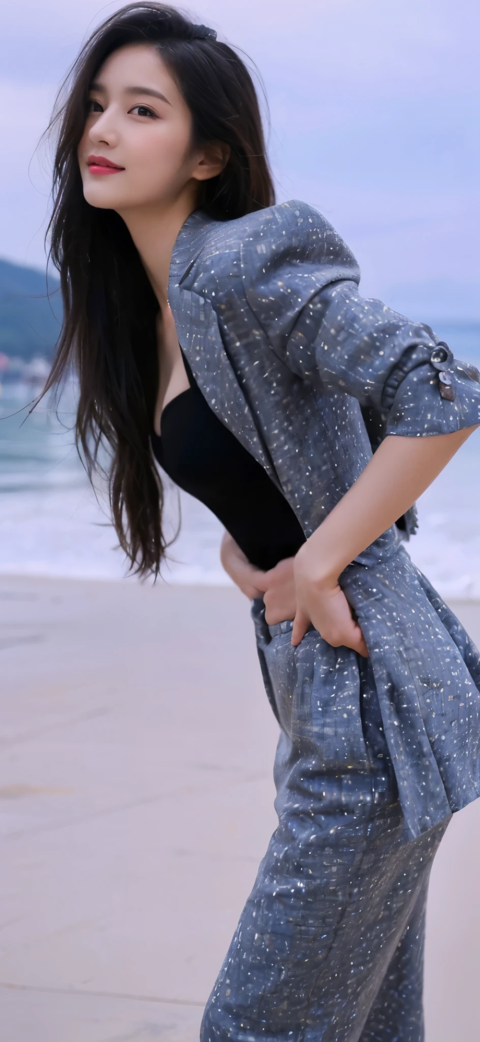 ((Masterpiece, Top image quality, high resolution、alone、skin shiny))(on the table, best quality, actual, super detailed, meticulous, high resolution, 8k wallpaper),huge breasts, Close-up portrait of a beautiful woman, like, smiling, light brown messy hair, Perfect dynamic composition, 美丽meticulous的眼睛, Just like the cover of a fashion magazine, on campus,Gorgeous costumes,hot stamping clothing,One of them is wearing a pink tulle dress,long black hair、8-year-old girl wearing pink bow hairpin sitting on the ground holding balloons,The white buds do not exceed the knees,girl'bedroom,pink girl'Room decoration。