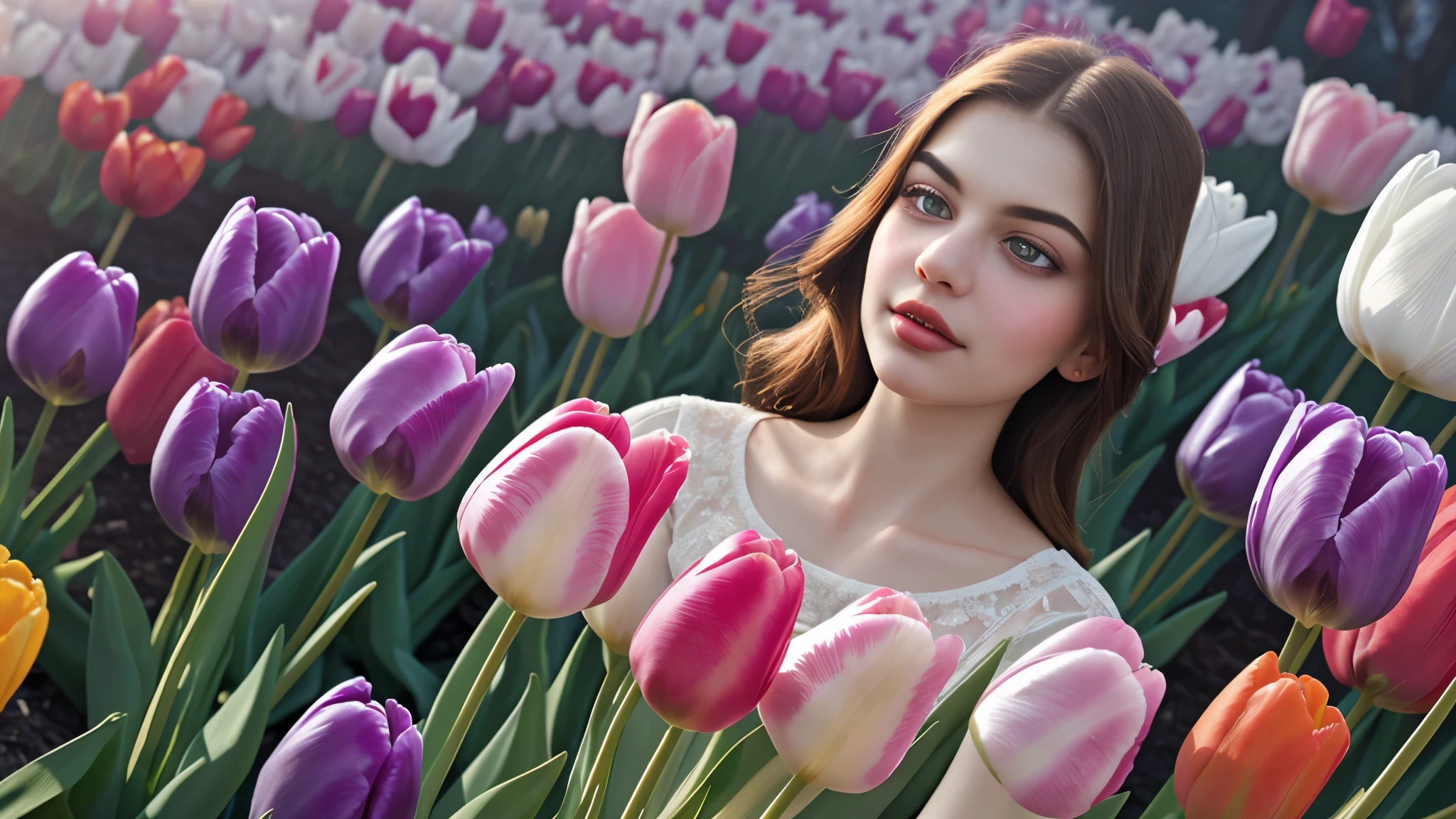 A dreamy halo of tulips