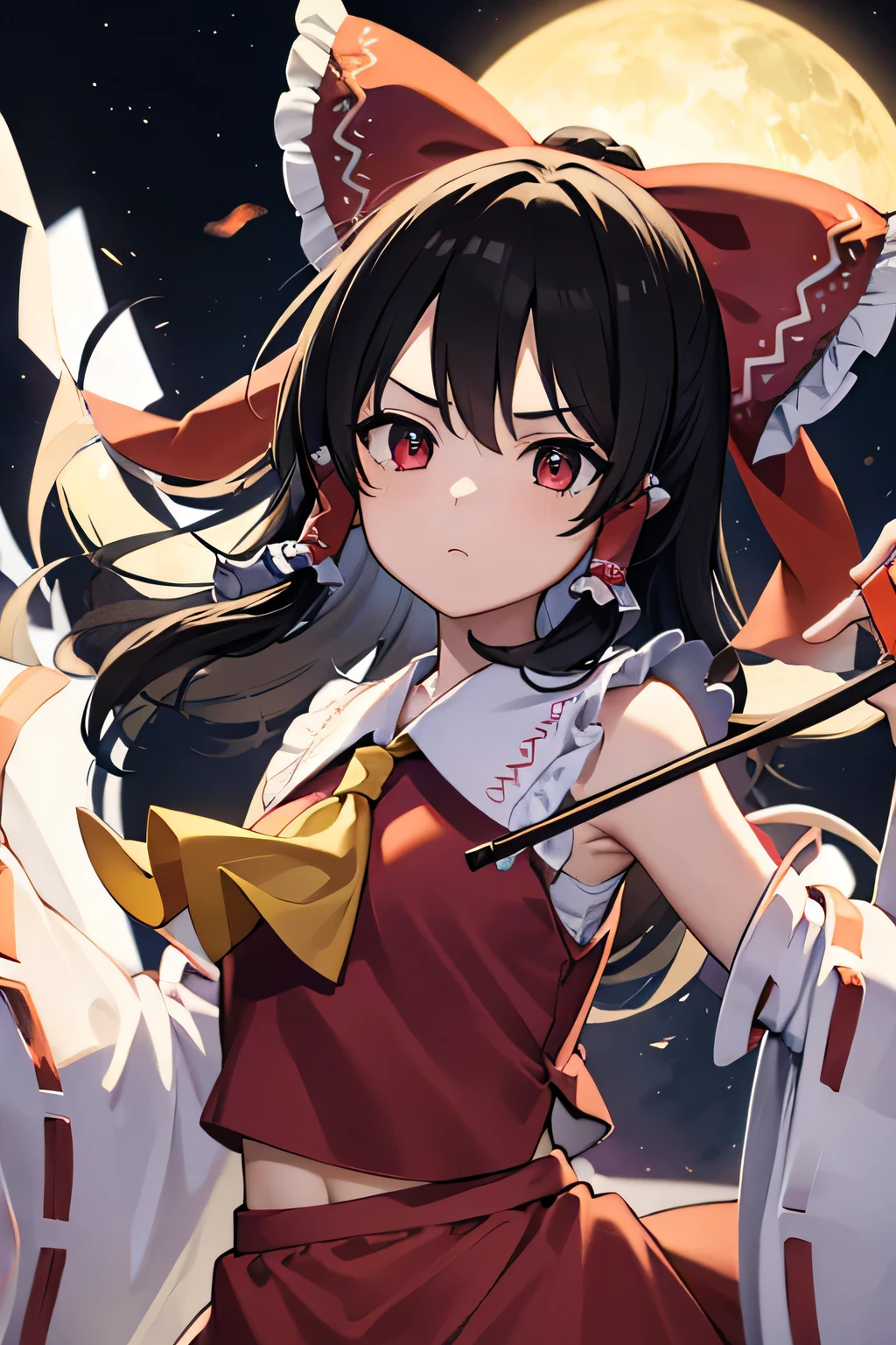 solo、Reimu Hakurei、shrine maiden、high resolution