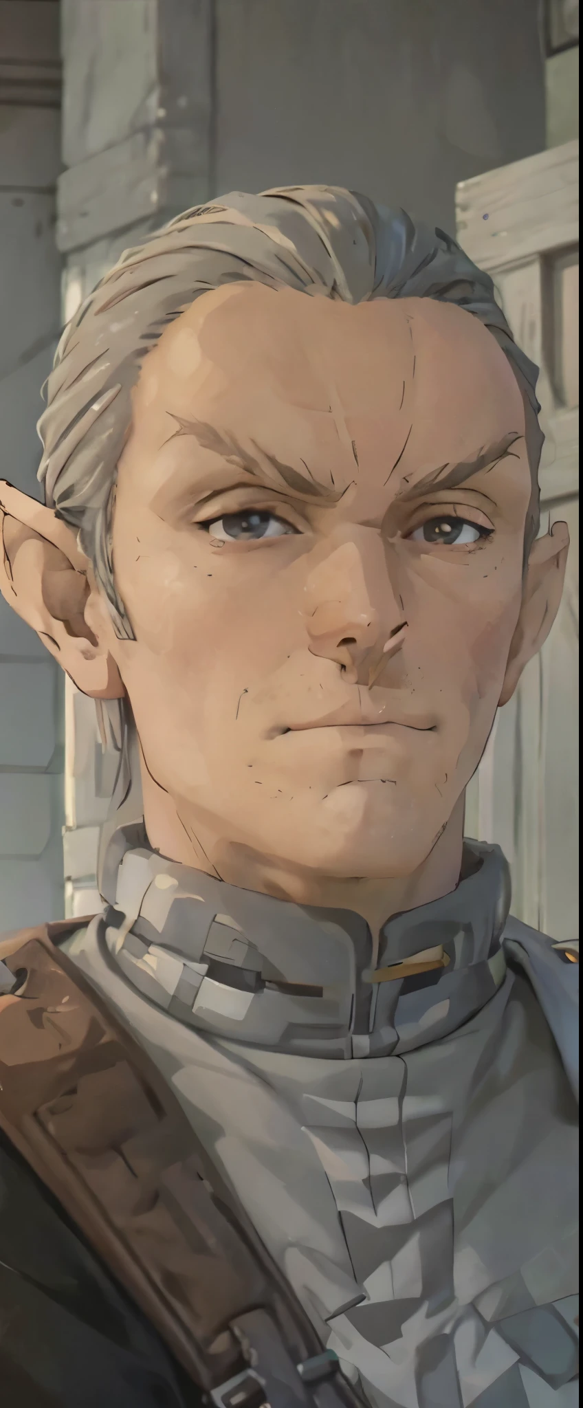 masterpiece high quality best quality wz_sousou_no_frieren_style vibrant romulan male pointy eyebrows pointy ears forehead ridge 