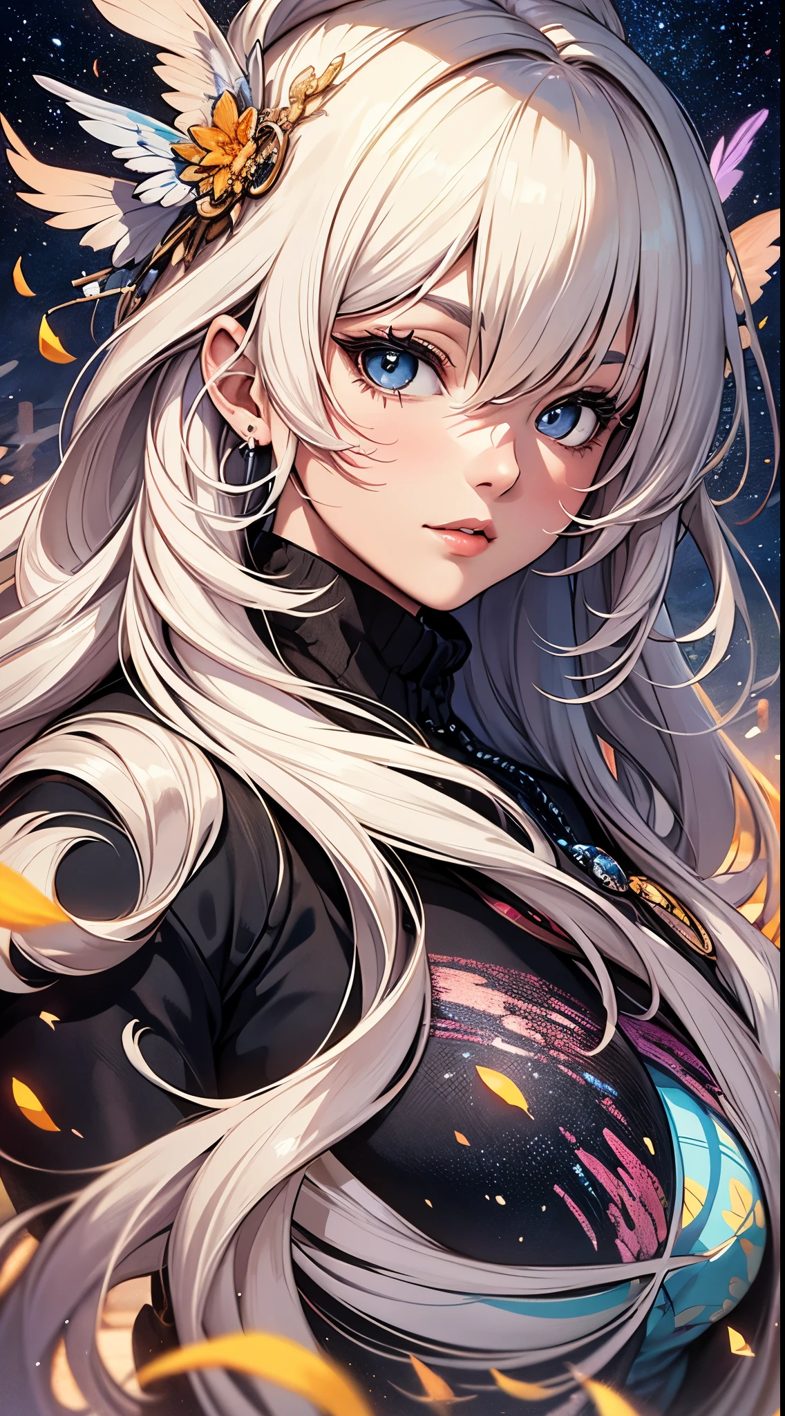 focus on people. We create and express people's best glitter compositions. ((masterpiece)), (((best quality)))), ((Ultra-detailed)), (Surreal), (Highly detailed CG illustrations), (Very delicate and beautiful), 女孩们都是masterpiece, best quality, Realistic skin, realistic fabrics, Girl-centered realistic illustration,Realistic and ultra-detailed eyes front and center. This is an absolute rule, The following sentences express the image quality. 这是犬月一护班上最伟大的masterpiece, The possessor of mankind's greatest genius meets an incomparable beauty,and risked his life to depict the most beautiful characters. Create stunning anime art currently trending on seaStation, Showcase refined beauty and captivating aesthetics. Imagine the scene of a Japanese high school girl, Young face and clear eyes, Lying on a grassy hill under the stars "Princess of Magic". The grass rustles gently in the wind, Nature sounds provide a soothing soundtrack. Her explosive body and delicate skin sparkle in the moonlight. her clothes and accessories, depict realistically, Changes according to fabric material. stars twinkling in the sky, Add a touch of realism to the scene. This photo captures a miraculous moment in her life,She bravely lives in this different world. 几乎全裸图像应该是Surreal的, Very detailed, and high resolution 16k. Using Sony Alpha 1 mirrorless camera and Sony FE 24-105mm f/4G OSS lens. Set ISO sensitivity to 32,000,Shutter speed is 1/125 seconds. The image should be framed in such a way that the girl is in the center, Above our heads are the vast starry sky and rolling mountains. "Princess of Magic" In the background. --16:9-5 o'clock.1 --original style--Q 2 --S 750