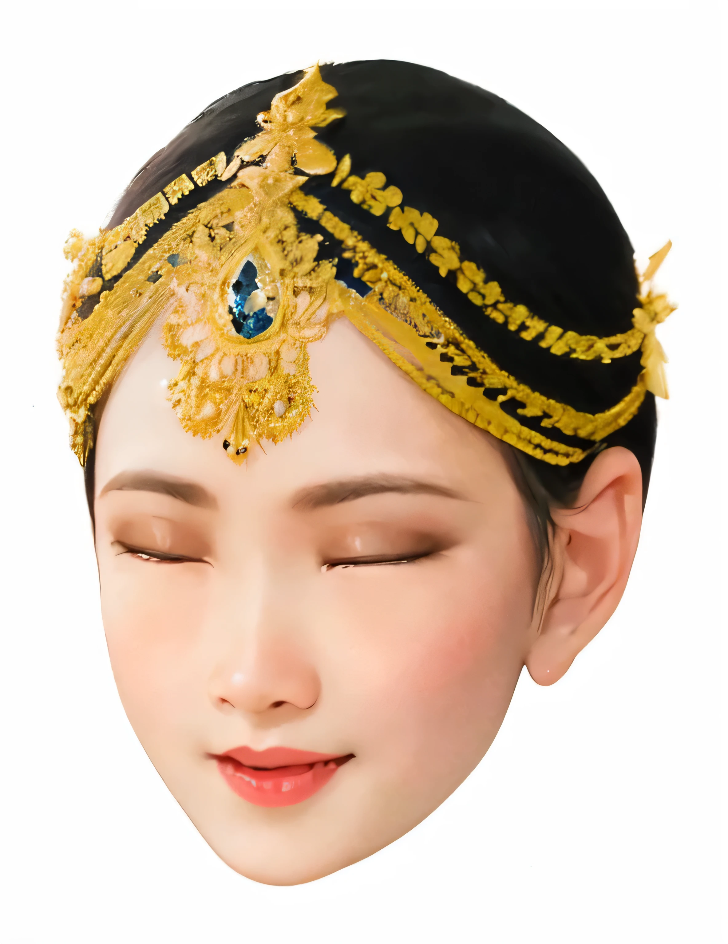 Cute little Cambodian kid in traditional costume cartoon character of traditional Khmer girl 2D