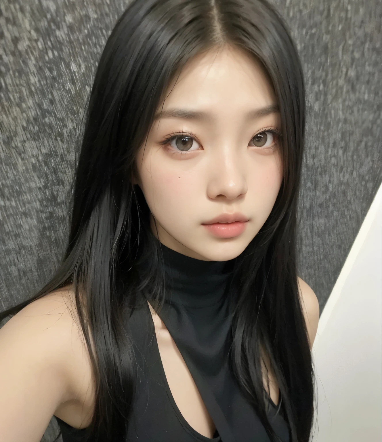 Araffe Asian woman with long black hair and black blouse, Jinyoung Shin, jennie blackpink, Jaeyeon Nam, portrait of jossi do blackpink, Heonhwa Choe, Lee Ji-eun, Lee Ji-Eun, jossi do blackpink, Gongbi, coreana, parque roseanne de blackpink, korean idol, Hwang se-é, taejune kim