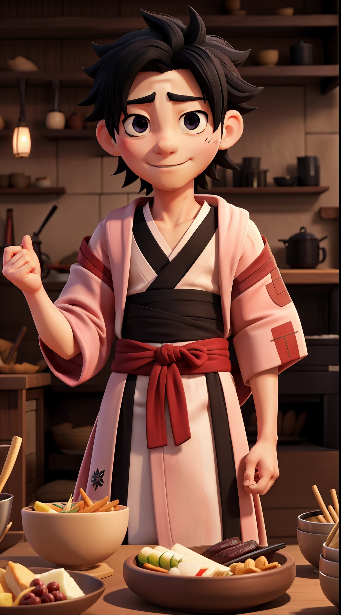 Sasuke, kimono, food street, perfect eyes, five finger, sharingan, Arrogant, male, 1 person