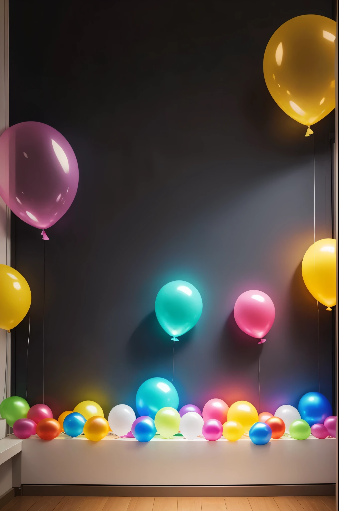 party photocall wall,front wiew, WhiteboxStyle: party balloons, plain illumination