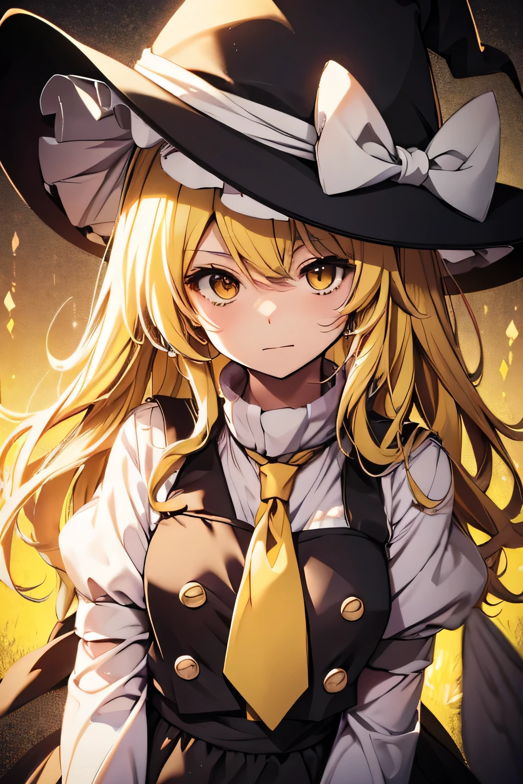 alone、kirisame marisa、yellow hair、yellow eyes、witch hat、High resolution