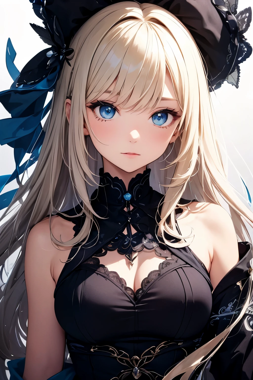 This is art that looks like a book cover. The background is a pale color and has an abstract feel like a fractal shape. In the center is a cute girl with a dynamic pose and angle. She has semi-long hair. Her hair color is blonde and slightly wavy. She looks like a pen and ink drawing. It's two-dimensional art. Her eyes are bluish-gray, and she has very delicate and beautiful eyes. Her eyes are sparkling. She looks hopeful.