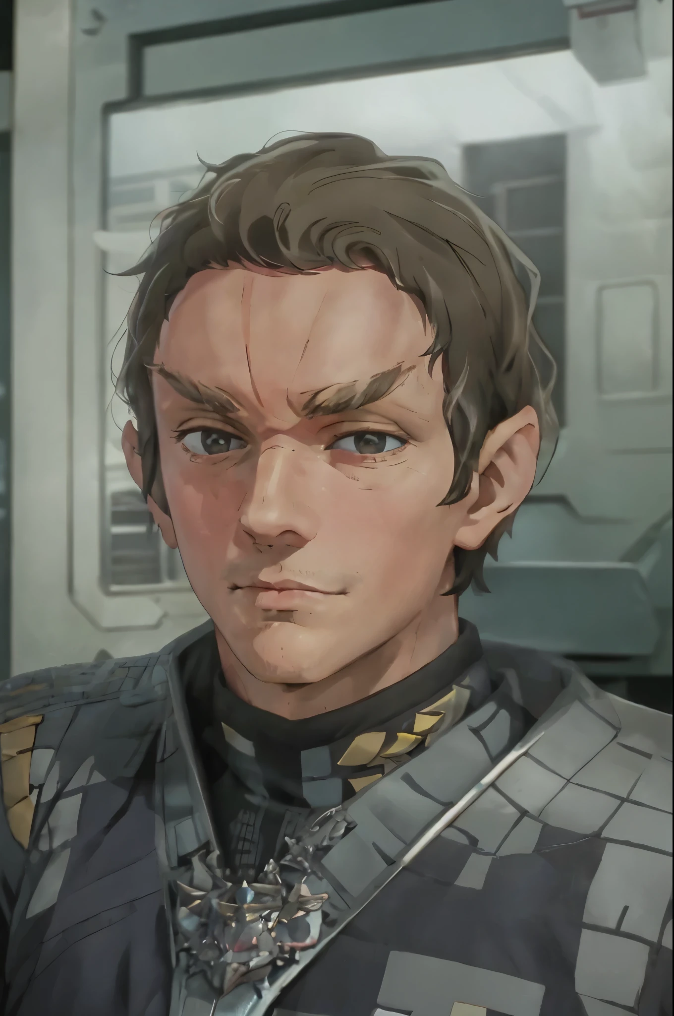 masterpiece high quality best qualit  romulan male pointy eyebrows pointy ears forehead ridge 