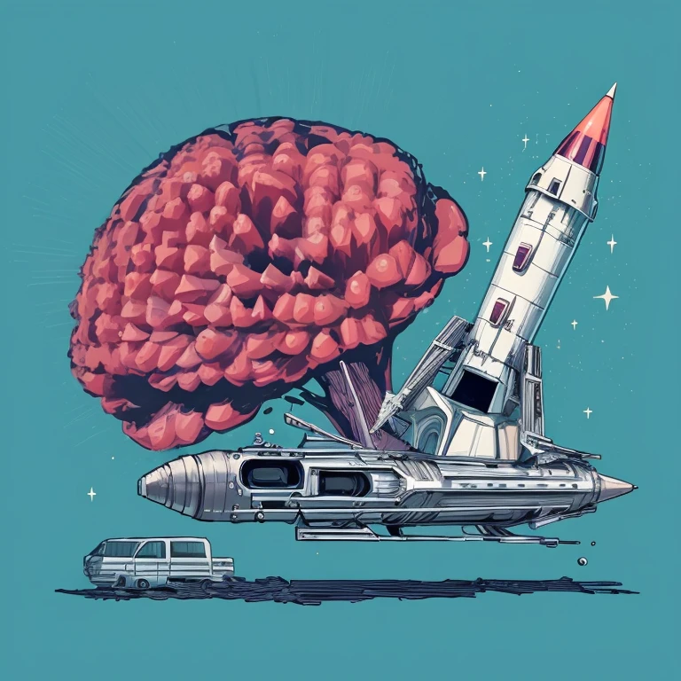 Rocket ship with raspberry group at the tip
