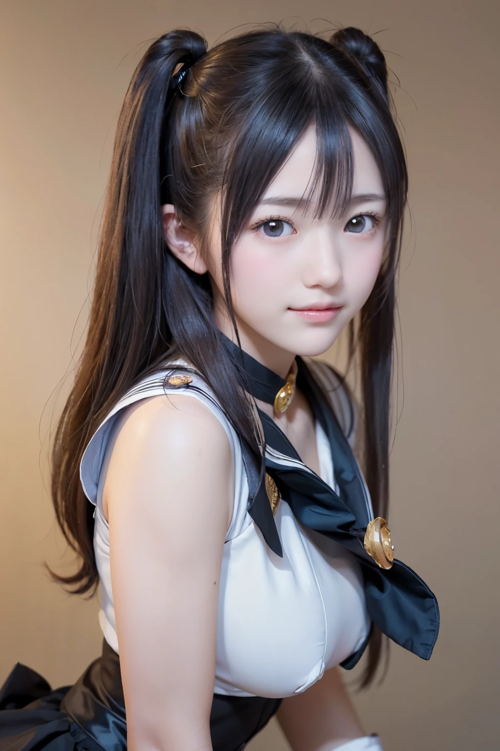 1 female，（Realistic，Realistic：1.5），（master piece），（best quality：1.4），（hyper hd：1.2），（RAW photography：1.2），（sharp focus：1.3），（face focus：1.2），japanese girl，professional attire，（young ************：1.1），（happy smile：1.5），（hairy cut：1.6），（beautiful face：1.7），（Beautiful dress with attention to detail：1.4），（Japanese girl breast professional photo， （： 1.3）， （wide open chest），short and fine hair， （two side up）， （simple gray background： 1.6）， gorgeous golden light， break， （big）， beautiful and fine eyes， （adorable），masterpiece, best quality, 1girl,tsukino usagi,grey background, gloves,sailor moon、whole body、