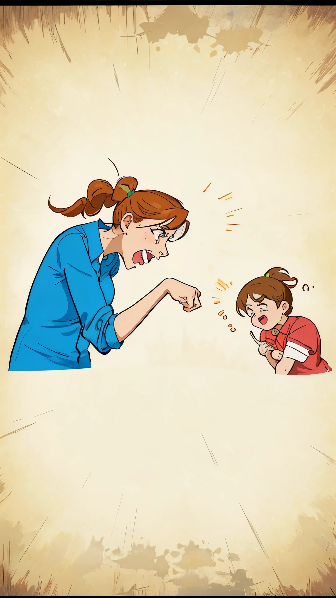 Cartoon of a woman pointing with finger, scold, shout, funny illustration, angry and pointing, emotional pictures, illustration!, children cartoon, shout furiously, feeling of disgust, disgust, cartoon illustration, Unstable temper, Cartoon image, cartoon art, Shocking, bullying, cry and stretch out arms, mischief!!