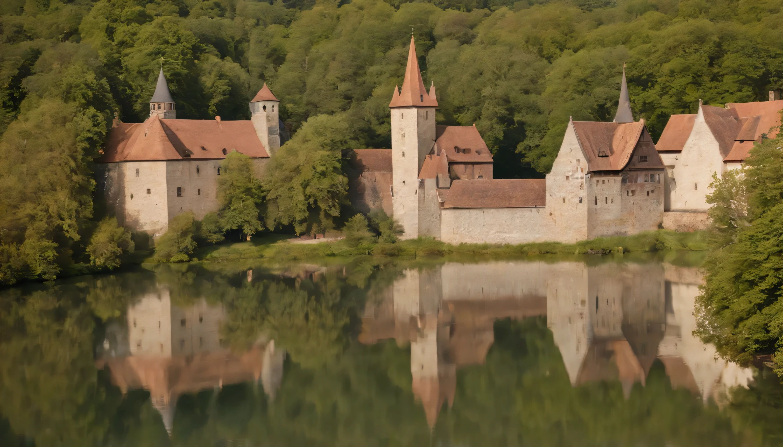 (Highly detailed CG Unity 8k wallpaper、masterpiece、highest quality、Super detailed)、(best lighting、best shadow、very delicate and beautiful)、highest quality、8k、Detailed facial depiction、masterpiece、highest quality、clear image quality、
View of Nuremberg's old town and city walls。