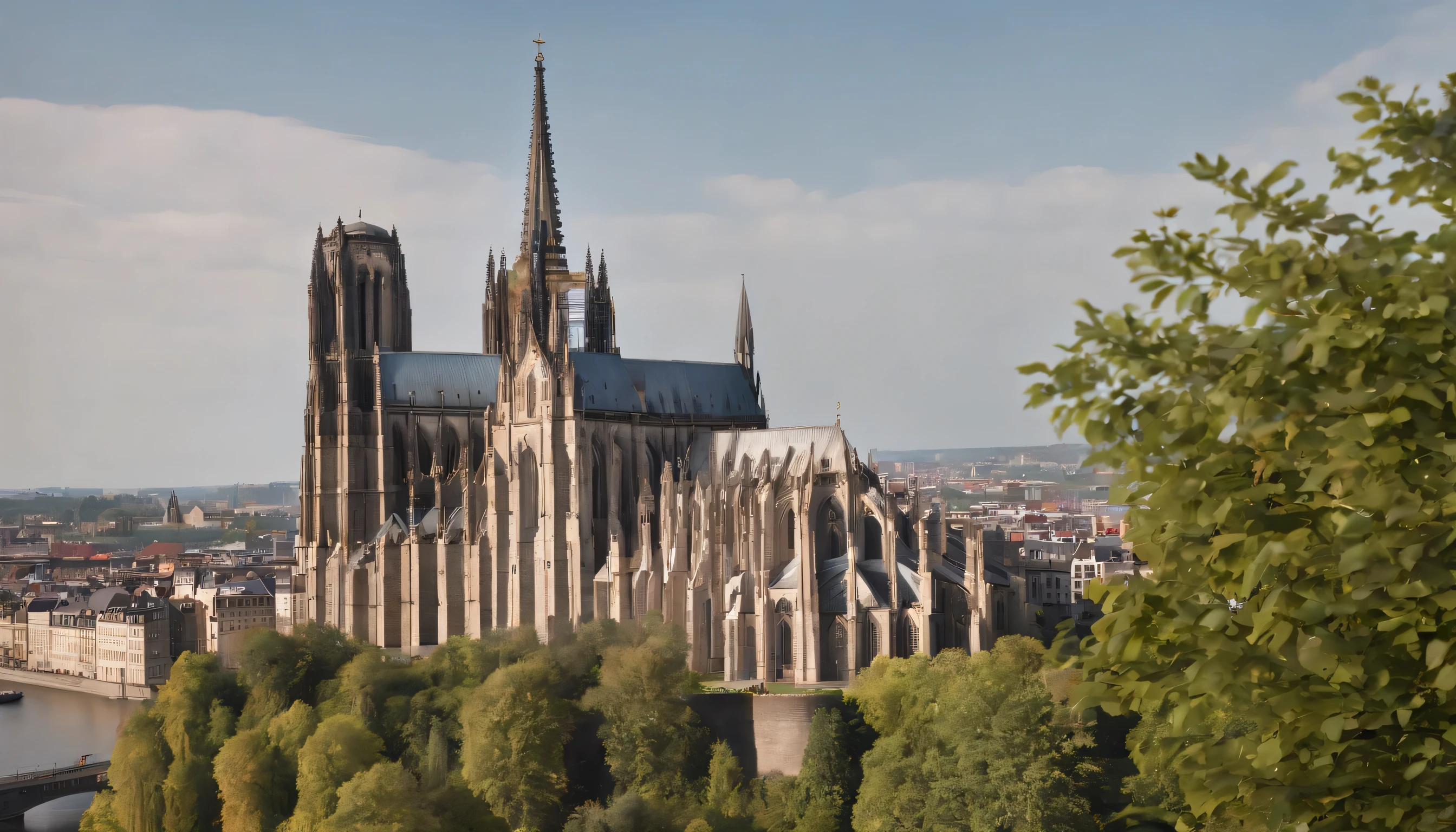(Highly detailed CG Unity 8k wallpaper、masterpiece、highest quality、Super detailed)、(best lighting、best shadow、very delicate and beautiful)、highest quality、8k、Detailed facial depiction、masterpiece、highest quality、clear image quality、
Cologne Cathedral and Rhine river landscape in Cologne。