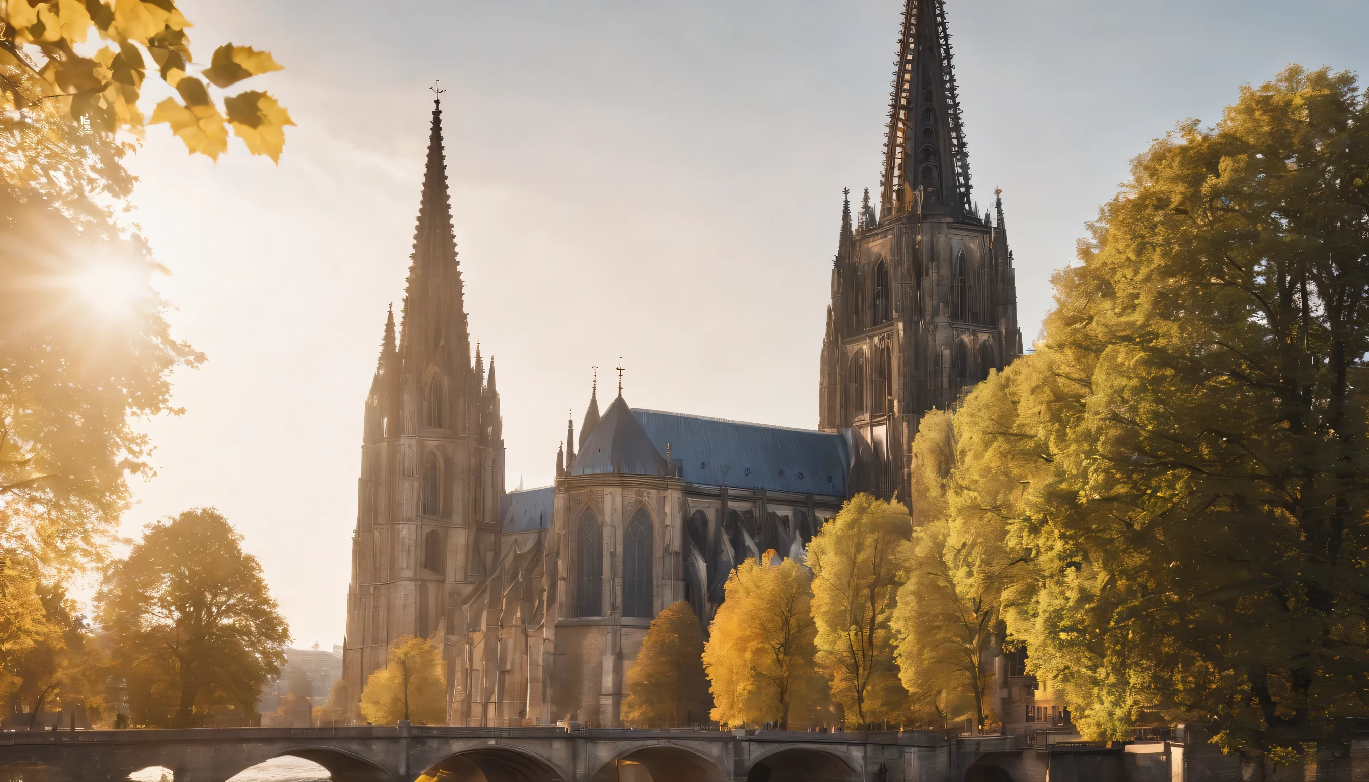 (Highly detailed CG Unity 8k wallpaper、masterpiece、highest quality、Super detailed)、(best lighting、best shadow、very delicate and beautiful)、highest quality、8k、Detailed facial depiction、masterpiece、highest quality、clear image quality、
Cologne Cathedral and Rhine river landscape in Cologne。