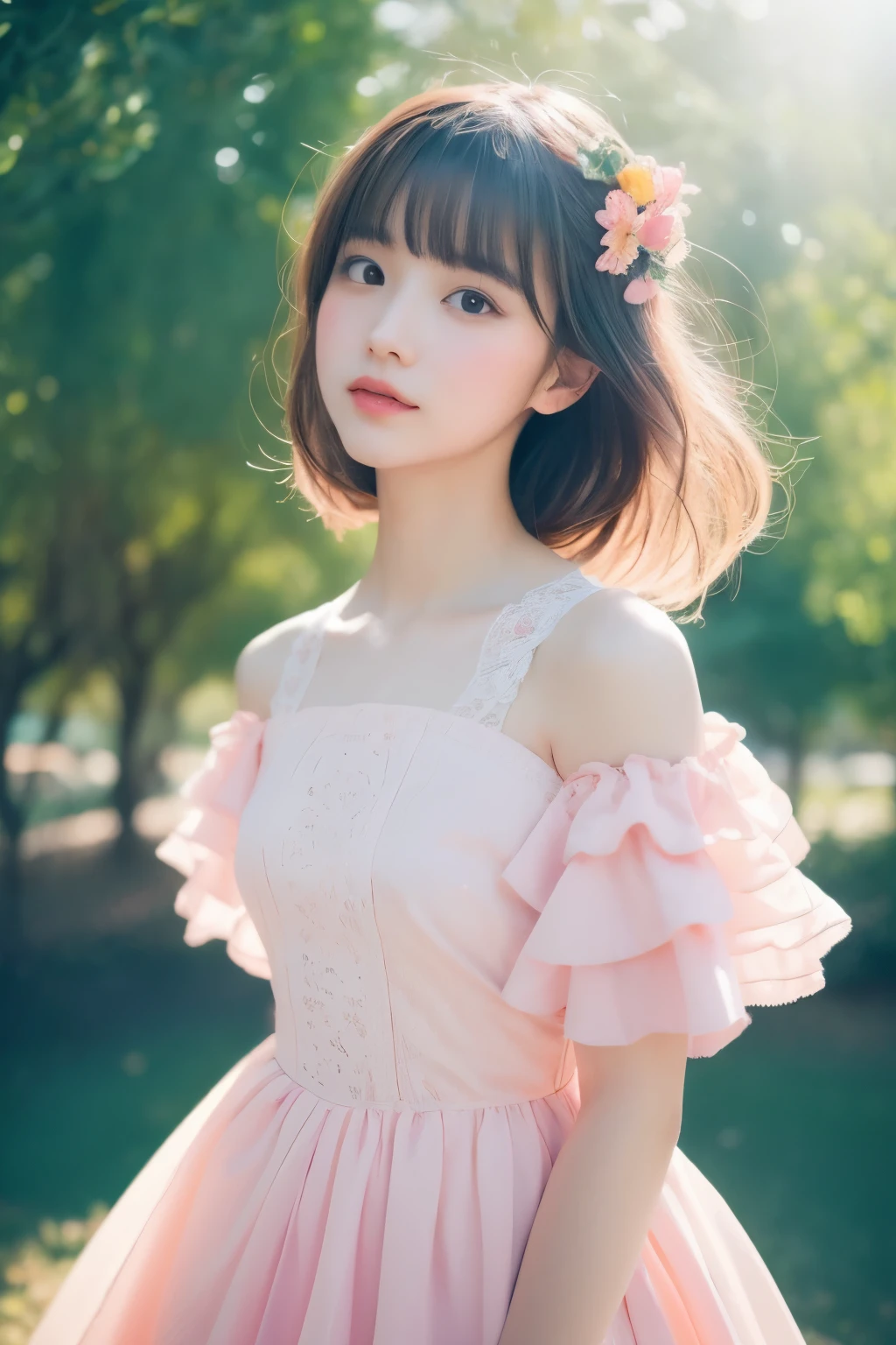 Dried flower、beautiful japanese girl。Creates a high-quality feminine image with an innovative artistic atmosphere that stands out in pastel colors。she has her own fashion style、Wearing bright and soft pastel colored costumes。Against the backdrop of a fantastic and magical landscape.、Interwoven with pastel light and abstract elements。her pose is sophisticated.、Gives natural movement and dynamism。。Attractive effects of light and shadow、The detailed faces and expressions are full of emotion.、Full of charm...。The overall atmosphere is modern and innovative., still、Has a unique artistic touch.。This high quality image、The pastel colors look beautiful、Arouses visual stimulation and aesthetic sense、capture the audience's interest、you will be surprised。Create works that incorporate the vibrancy of pastel colors and artistic elements。