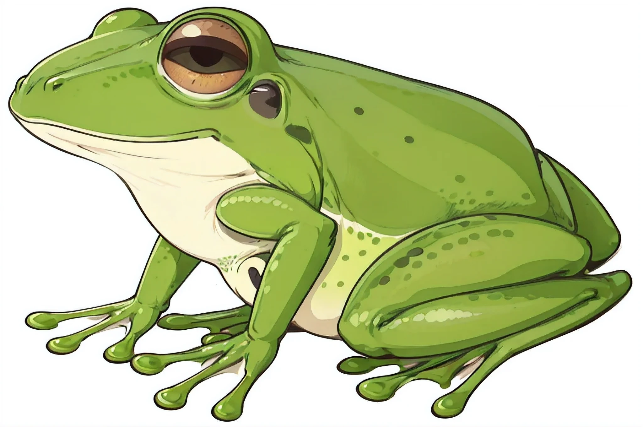 a cartoon frog with big eyes sitting on the ground, frog, cute frog, frog themed, froggy, frog perspective, jumping flying and eating frogs, beautiful frog, hd illustration, frogs, portrait of a frog, frog - elephant creature, shape of frogs, the wednesday frog, frog head, cartoon illustration, peepo the frog!!!, amphibians, toad