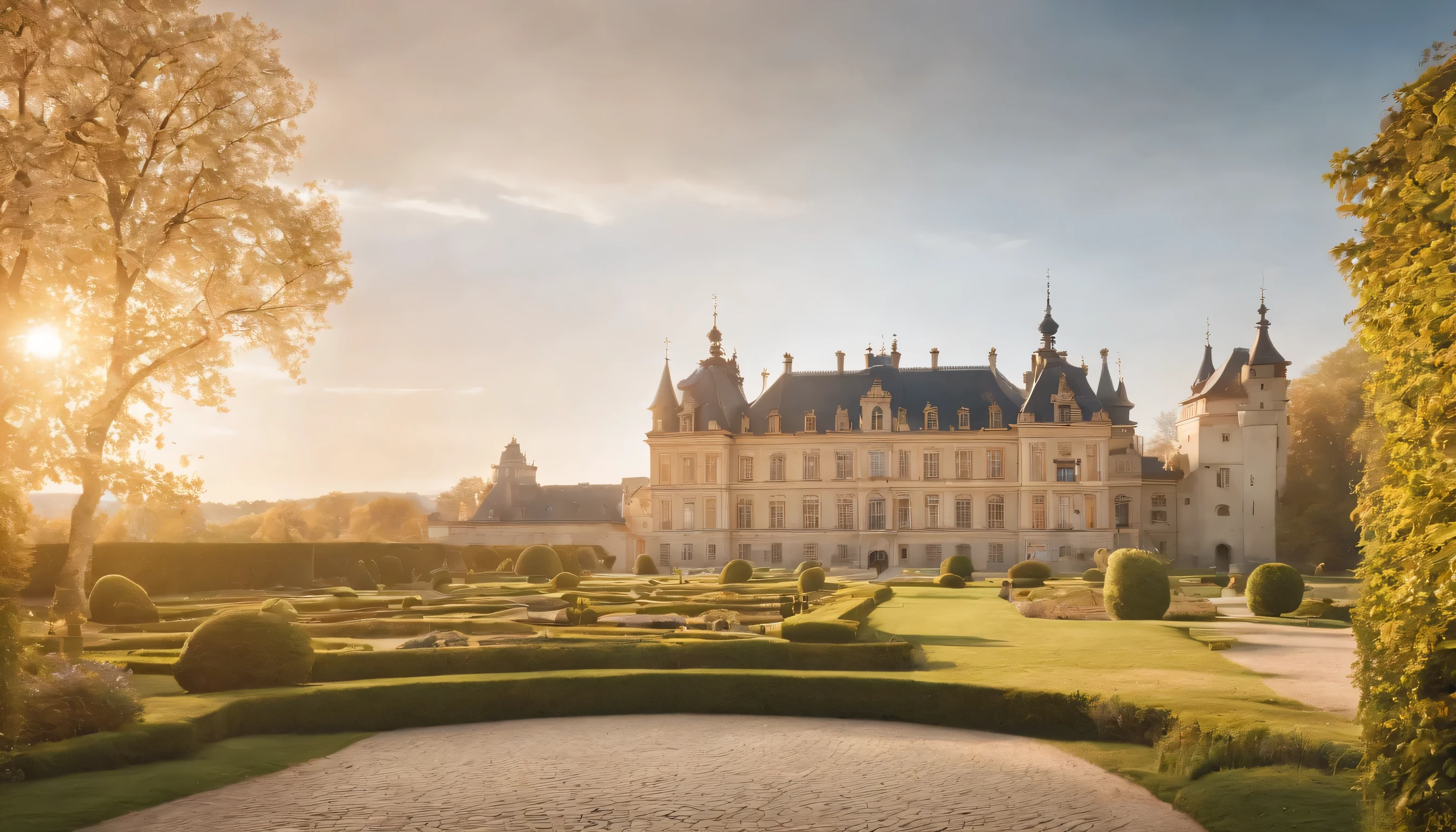 (Highly detailed CG Unity 8k wallpaper、masterpiece、highest quality、Super detailed)、(best lighting、best shadow、very delicate and beautiful)、highest quality、8k、Detailed facial depiction、masterpiece、highest quality、clear image quality、
View of the Residenz Palace and gardens in Wurzburg。