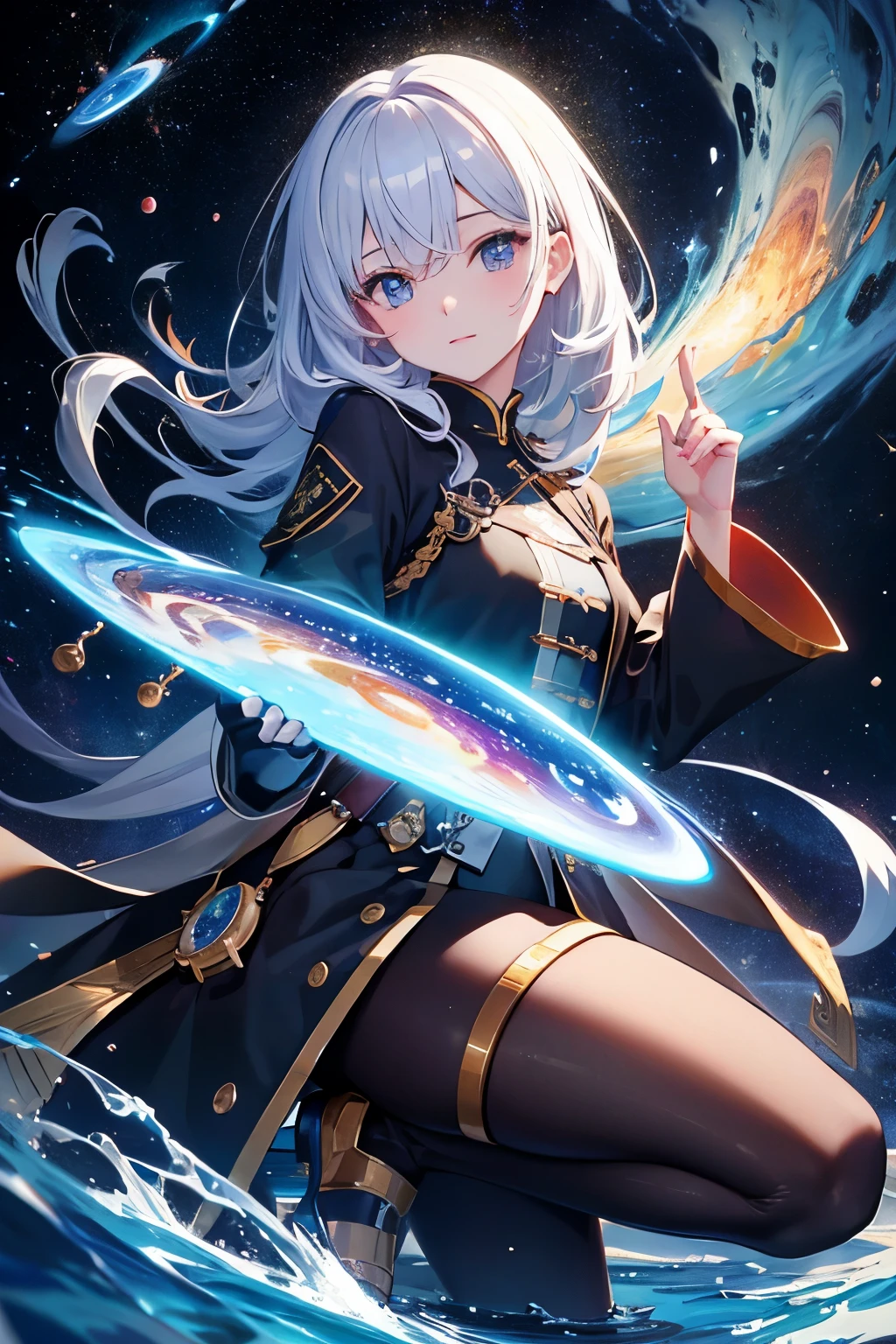 （（highest quality、masterpiece、Beautiful finish、normal body、A body without defects、５This finger））、Milky Way、big bang occurrence、black hole generation、quasar generation、creation and destruction、creation myth、Tian Yuan breakthrough
