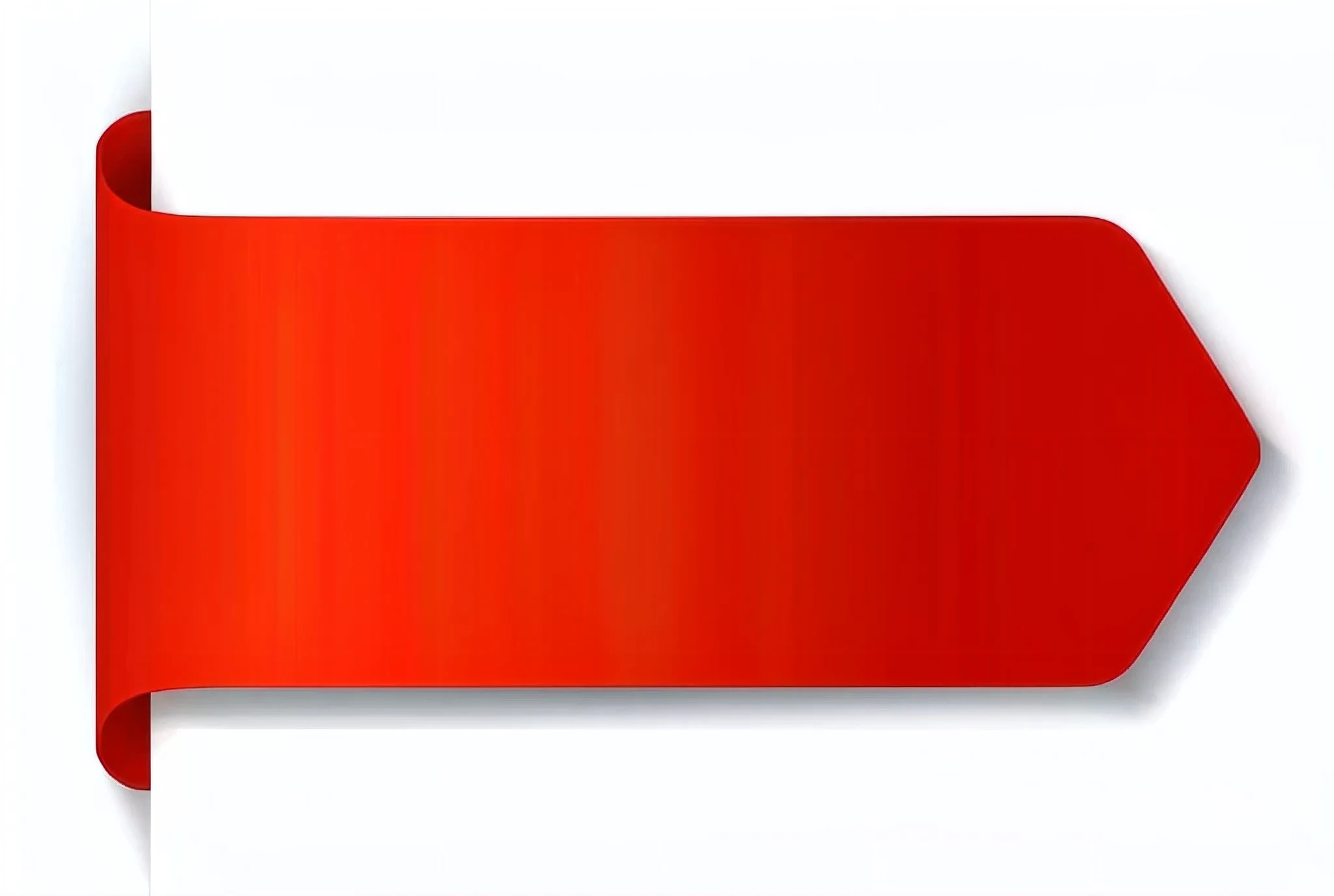 a red arrow sign with a curved corner on a white background, gradient red, gradient light red, gradient white to red, crimson gradient, gradient dark red, gradient brown to red, gradient red to black, gradient red to yellow, gradient yellow to red, color red, red tint, red only, red color bleed, red colored, gradient orange, colors red