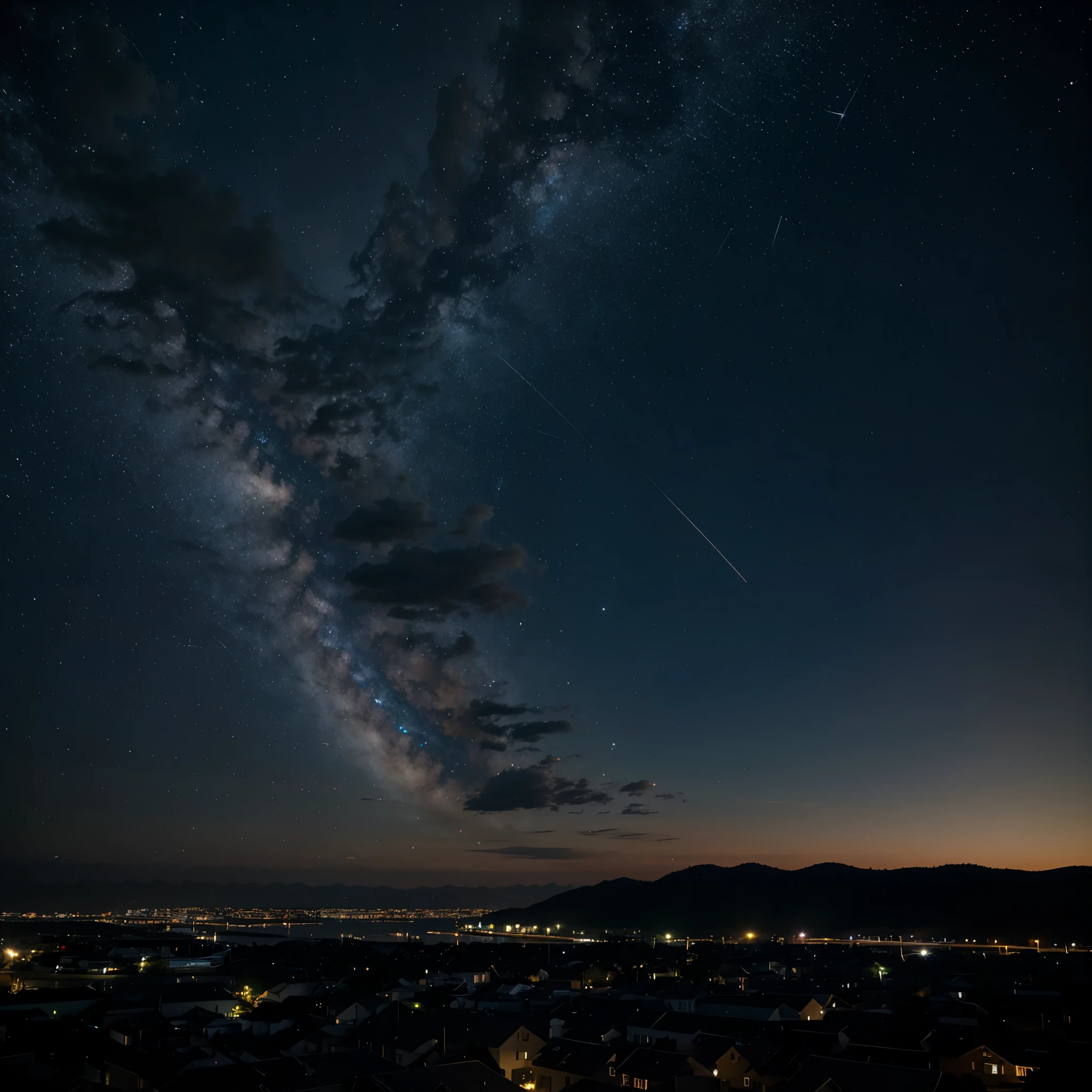 Sky and stars at night and dawn
