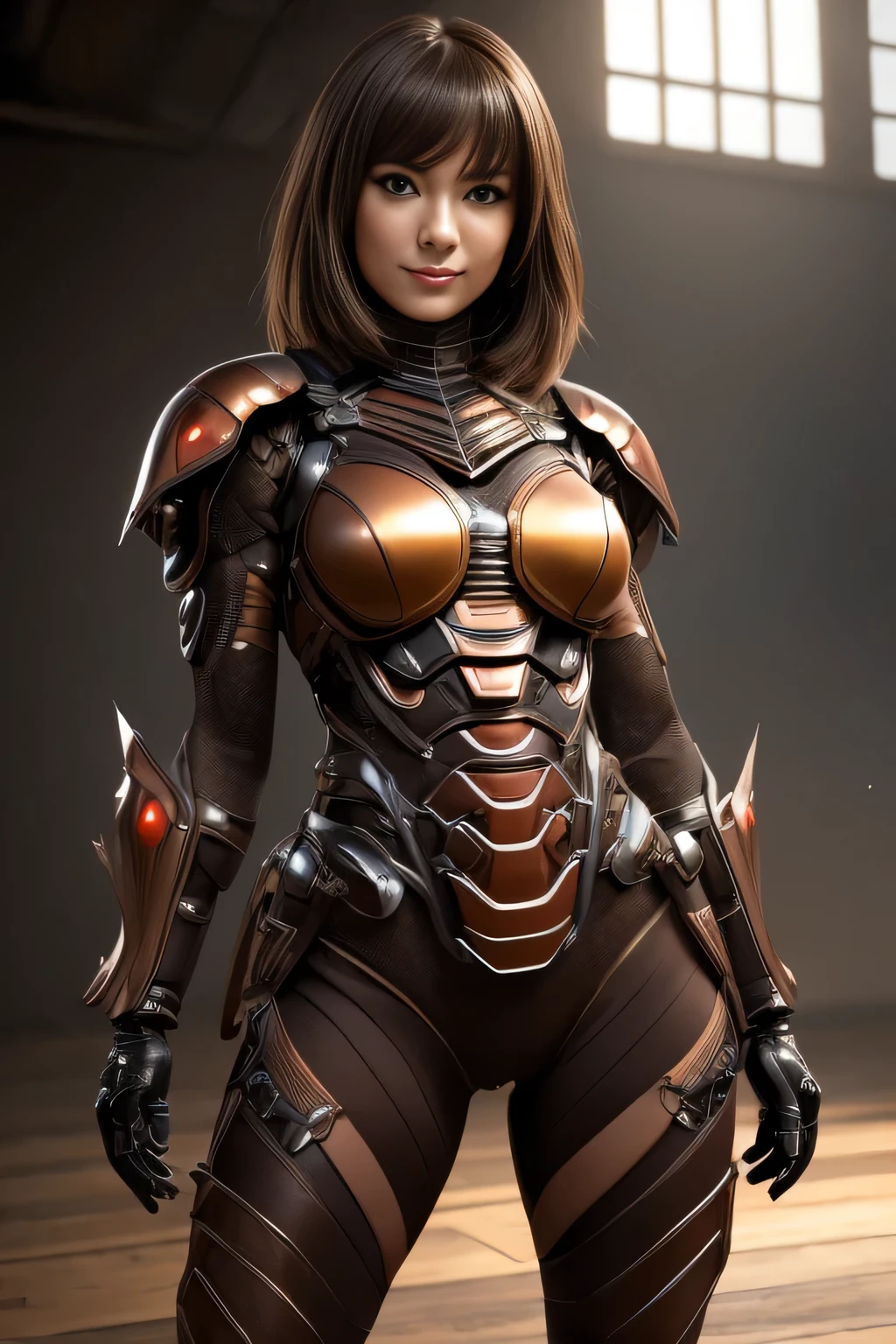 (High resolution,masterpiece,highest quality,Very detailed CG, anime, official art:1.4), realistic, photograph, amazing detail, everything is complicated, shiny and glossy,Amazing number of layers, 8K wallpaper, 3D, sketch, cute, figure,( alone:1.4), perfect female proportions,villain&#39;s daughter, (Fusion of dark brown cockroach and lady:1.4), (brown cockroach woman:1.2), (brown cockroach woman:1.2), (Fusion:1.2), (alone:1.4), (evil smile:1.2), muscular, abs, (Cockroach brown exoskeleton bio insect suit:1.4), (Cockroach brown exoskeleton bio insect armor:1.2), (brown transparent cockroach feathers:1.4), (Antennae of brown cockroaches:1.3),