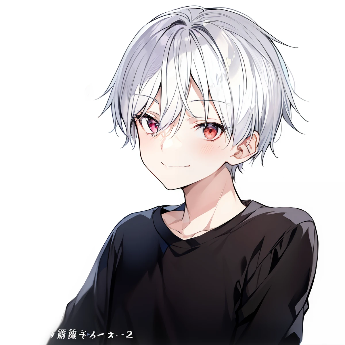 ((simple background:1.3)), anime boy with white hair and black shirt looking at camera, kaworu nagisa, ken kaneki, kaneki ken, white haired, silver haired, a silver haired mad, he has dark grey hairs, white-haired, ( ( ( yoshinari yoh ) ) ), silver hair (ponytail), anime boy, 2 d anime style, gray haired,