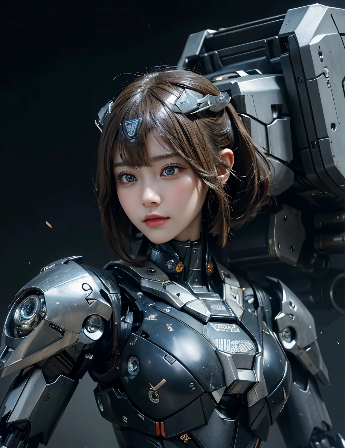  Super detailed, advanced details, high quality, 最high quality, High resolution, 1080p, hard disk, beautiful,(war machine),beautifulサイボーグ女性,Mecha cyborg girl,battle mode,Mecha body girl,She is wearing a futuristic war machine mecha