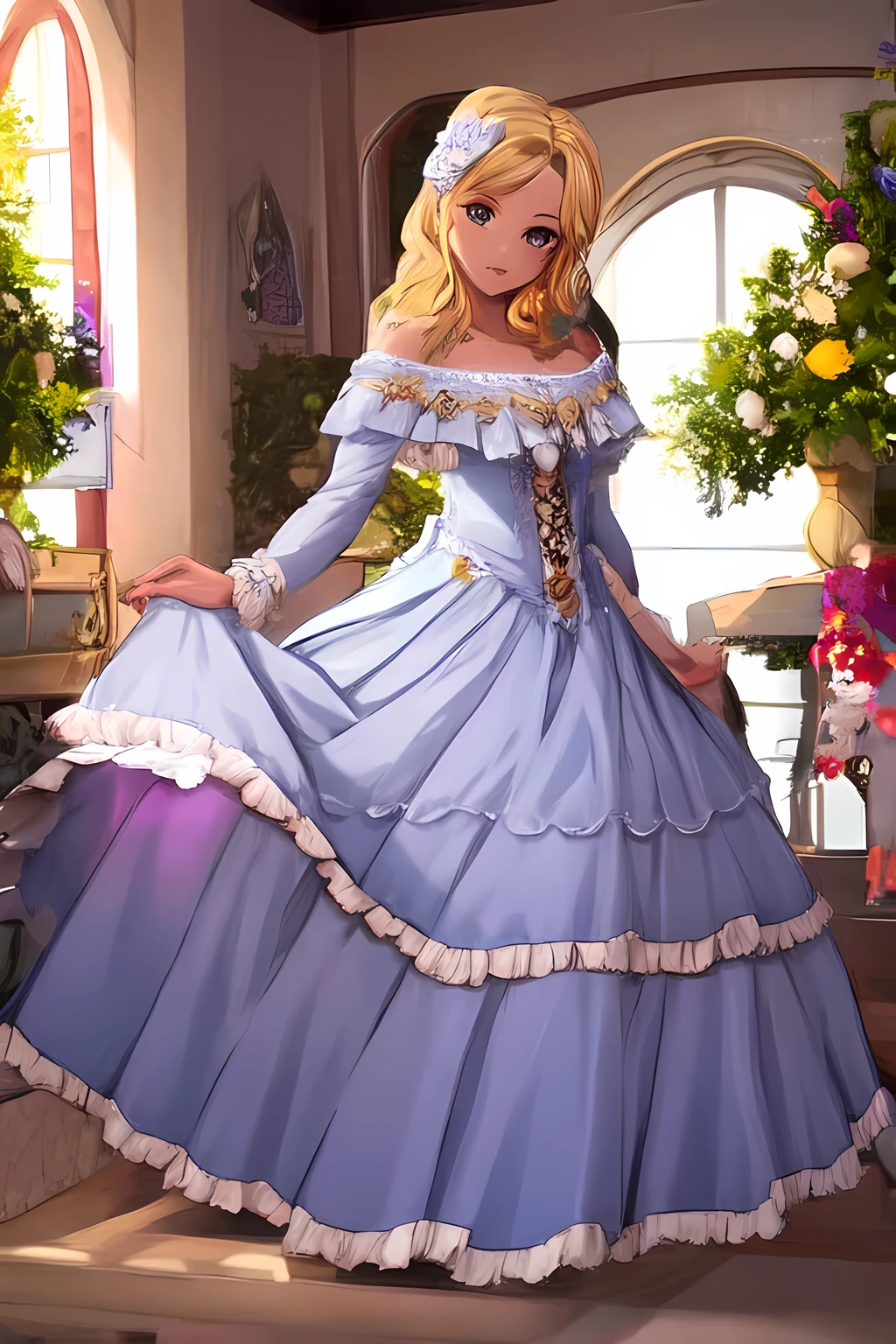 beautiful woman , Crinoline dress