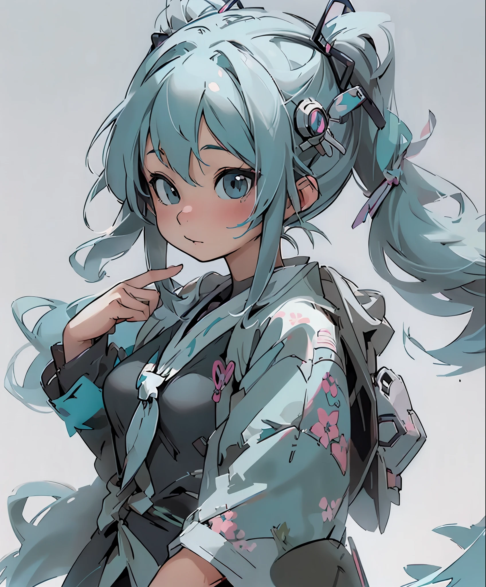 (masterpiece、highest quality、highest quality、official art、beautiful beautiful:1.2)、(1 girl:1.3)Hatsune Miku、twin tails,sticker、おっぱいのsticker、シンプルなsticker、、big breasts、cleavage、Super close-up of the chest、Depiction of only the chest、tongue、sticking out the tongue、long tongue、mouth is open、cyber girl、Draw nothing in the background、white simple background、