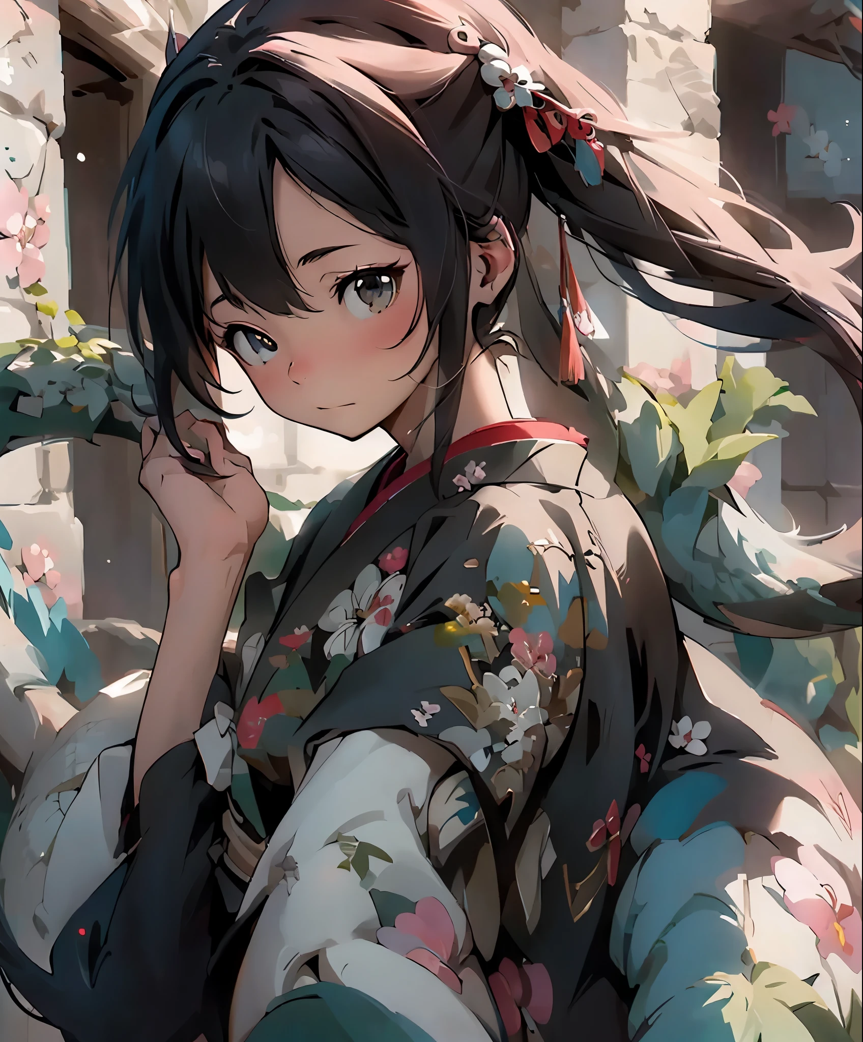 (masterpiece、highest quality、highest quality、official art、beautiful beautiful:1.2)、(1 girl:1.3)Hatsune Miku、twin tails,There is a cartoon picture of a dragon flying in the sky, (((1 Girl riding a dragon))), kimono girl, anime style, Photo album, Ghibli, Japanese animation style, (Vibrant and majestic Chinese dragon:1.2), ( elongated dragon), (((Traditional dragons of Japan))), sunrise sky, detailed dragon hand,