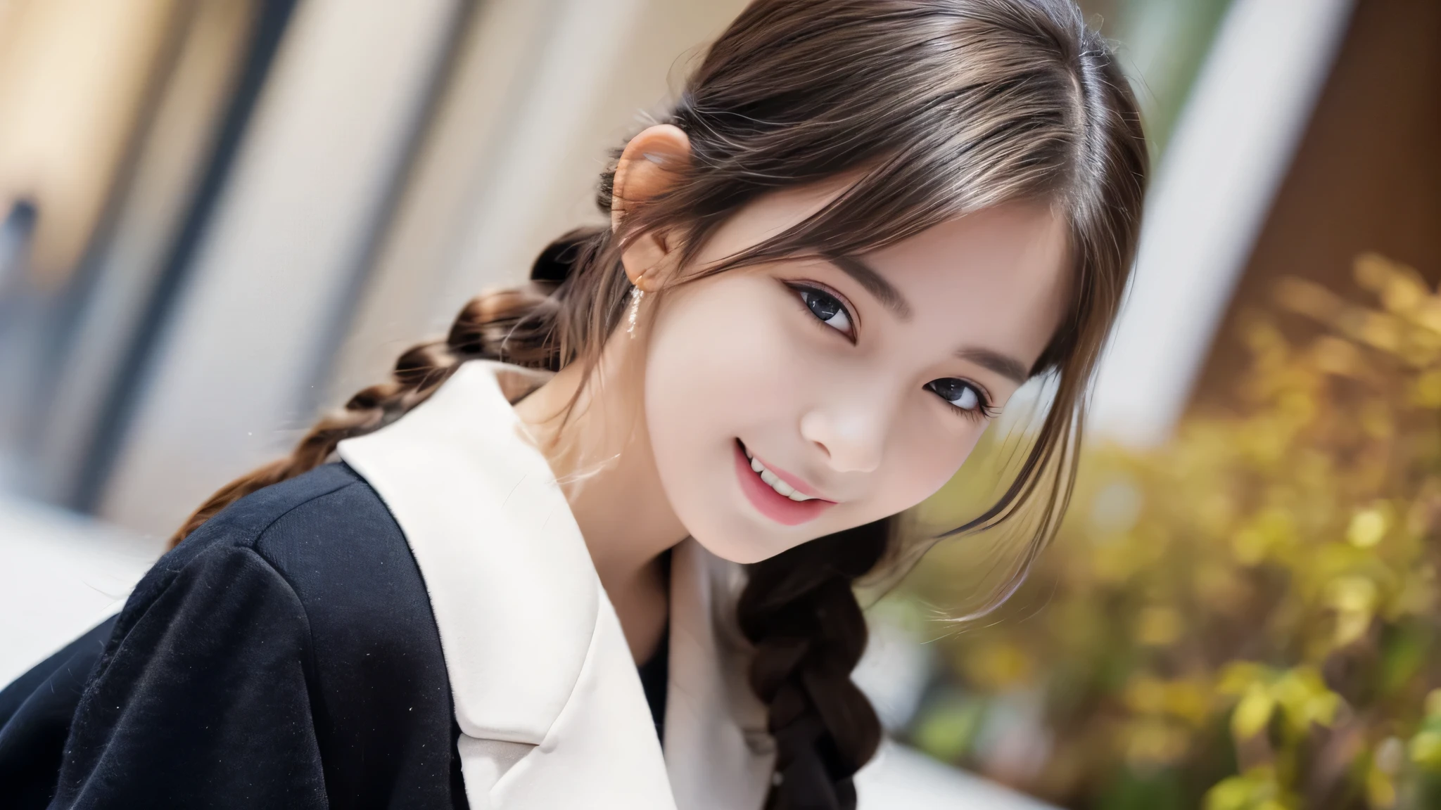 (((32K,very high resolution, high detail, very accurate,masterpiece girl 1：1.5))),RAW photo & realistic atmosphere,beautiful dark blue eyes,detailed mouth,glossy lips,thin eyebrows,Soft white skin that shines in every detail,,fine eyes、Her deep blue eyes are so beautiful,lip details、very beautiful face,very well-shaped face、lifelike face,shining beautiful lips,beautiful eyebrows,infinite reality,best design,（Super cute 16 year old Japanese high school girl,,Beautifully shaped breasts,She&#39;s a very cute girl,,healthy body,outstanding style：1.5）,best natural makeup,Japanese ID,korean idol,young idol,Moist eyes,dark and beautiful deep eyes,beautiful butt,美しいfeet,,camel&#39;feet,：1.3),超A high resolution、,natural and realistic face,Backlight,Her pure eyes are too cute,(((photorealism,Take a full body photo))),,real live action,（Fashionable earrings,,necklace,bracelet,gyuru,shiny nail art,2022 Women&#39;teen winter casual fashion,Down jacket,black pants,white shoes,A calm and fashionable girl,light brown hair,braided ear hair,alone,smile a little,Full body Esbian,Showing off full-body fashion,leaning forward,bend over, The only beautiful, young and cute 15 year old girl,Very cute 15 year old girl：1.7）,Shibuya night
