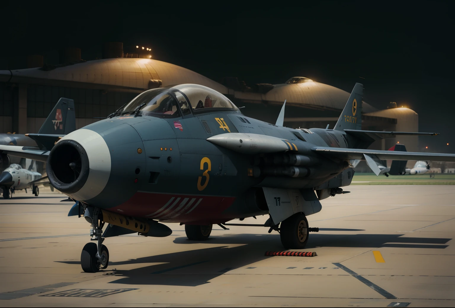 There&#39;s a silver jet sitting on an airport runway, Hercules Brabazon, F42, valkyrie jato de combate, samurai jetstream sam, f/11, f / 1 1, por Bob Ringwood, p90, F4.5, jet fighter, f2.2, aeronave, F2.5, jato de combate