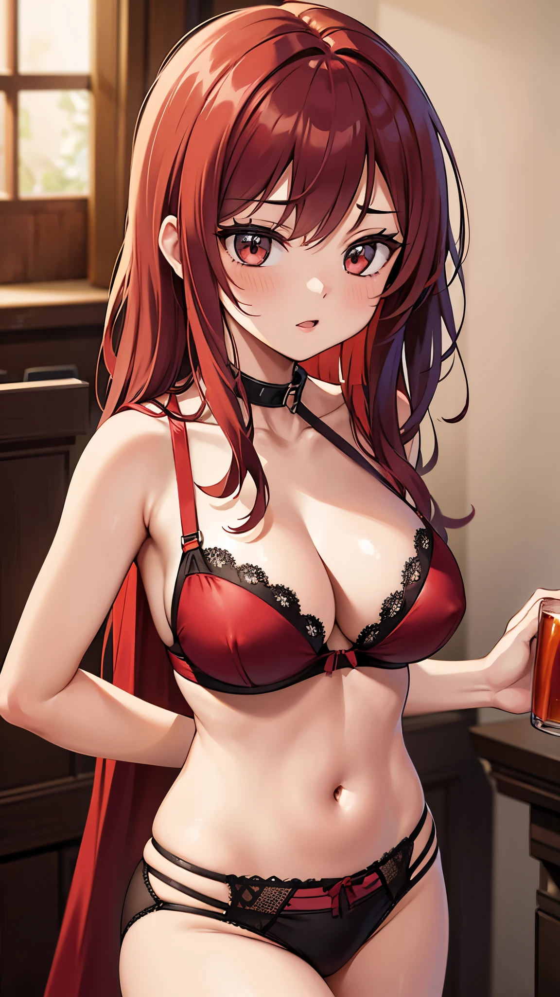 Bold Red Balconette: A fiery red balconette bra that combines passion with a flattering neckline.
ultra detail, vibrant colors, girl, masterpiece, sharp focus, best quality, depth of field, cinematic lighting, realistic, correct anatomy,